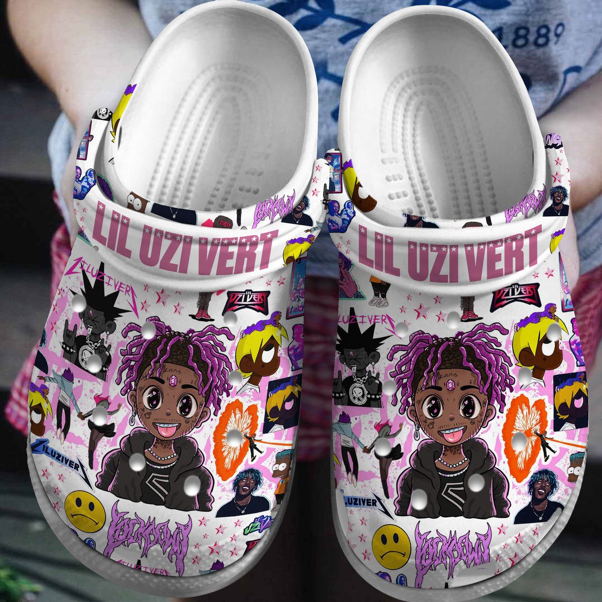Footwearmerch Lil Uzi Vert Music Crocs Crocband Clogs Shoes Comfortable For Men Women and Kids