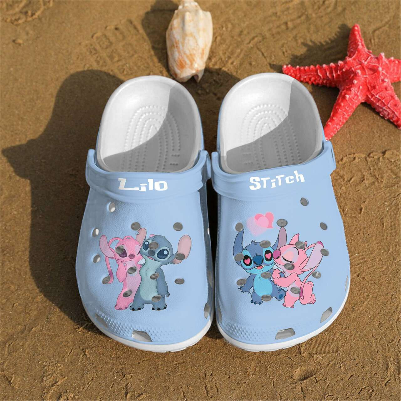 Footwearmerch Lilo Stitch Angel And Stitch Couple Crocband Clogs