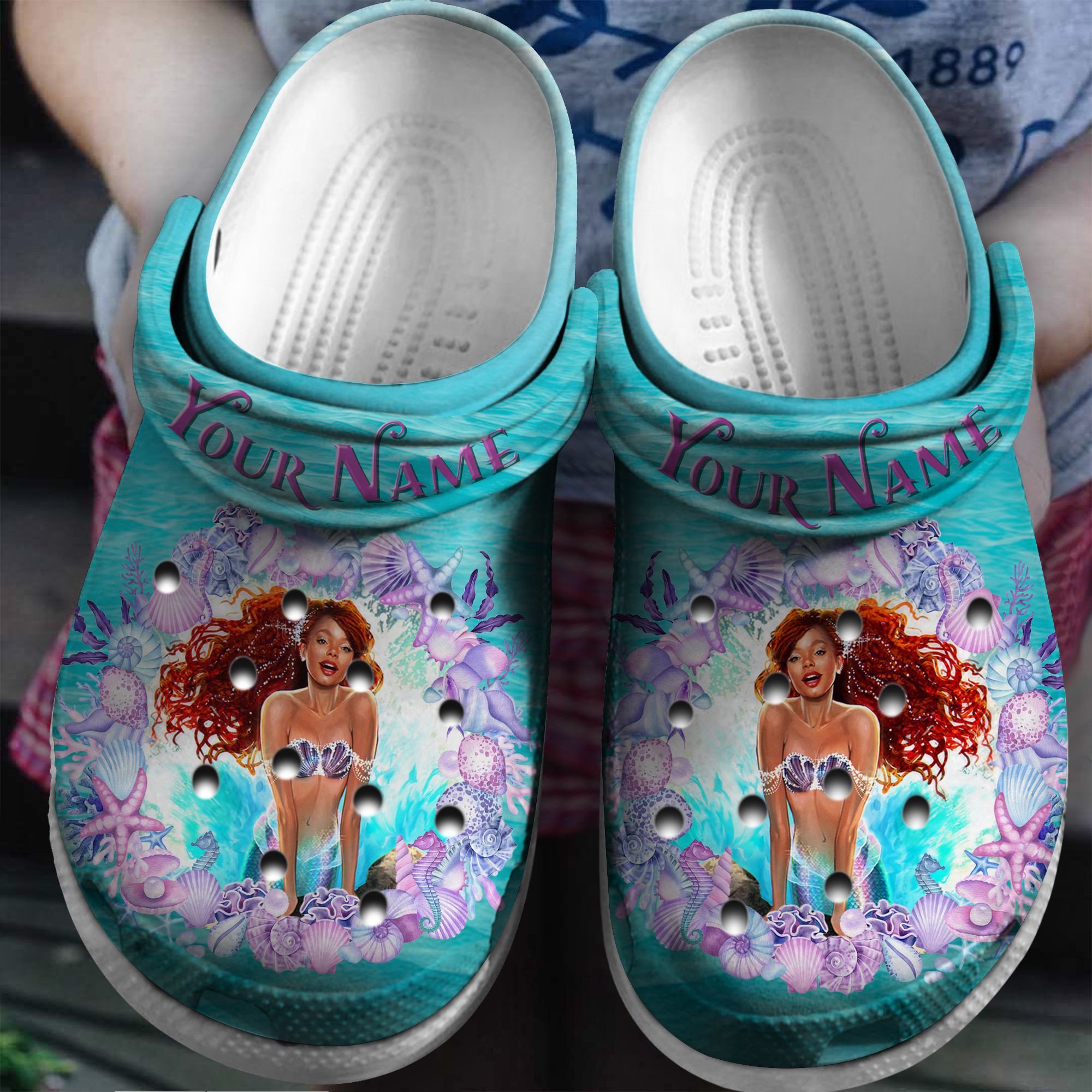 Footwearmerch Little Mermaid Movie Cartoon Crocs Crocband Clogs Shoes Comfortable For Men Women and Kids