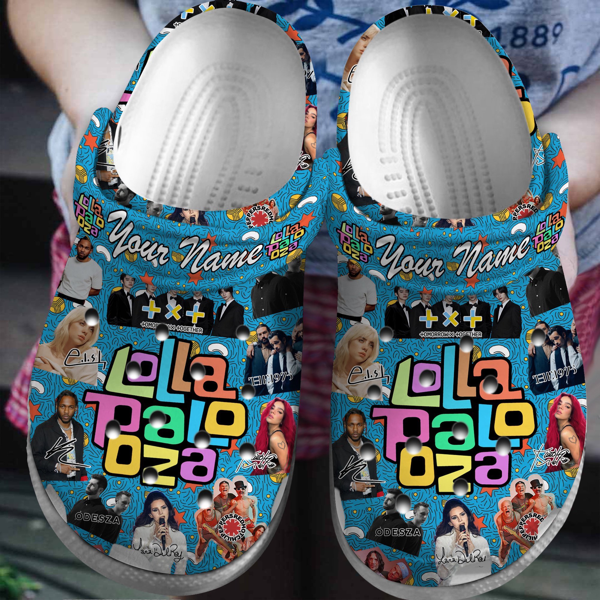 Footwearmerch Lollapalooza Music Crocs Crocband Clogs Shoes Comfortable For Men Women and Kids