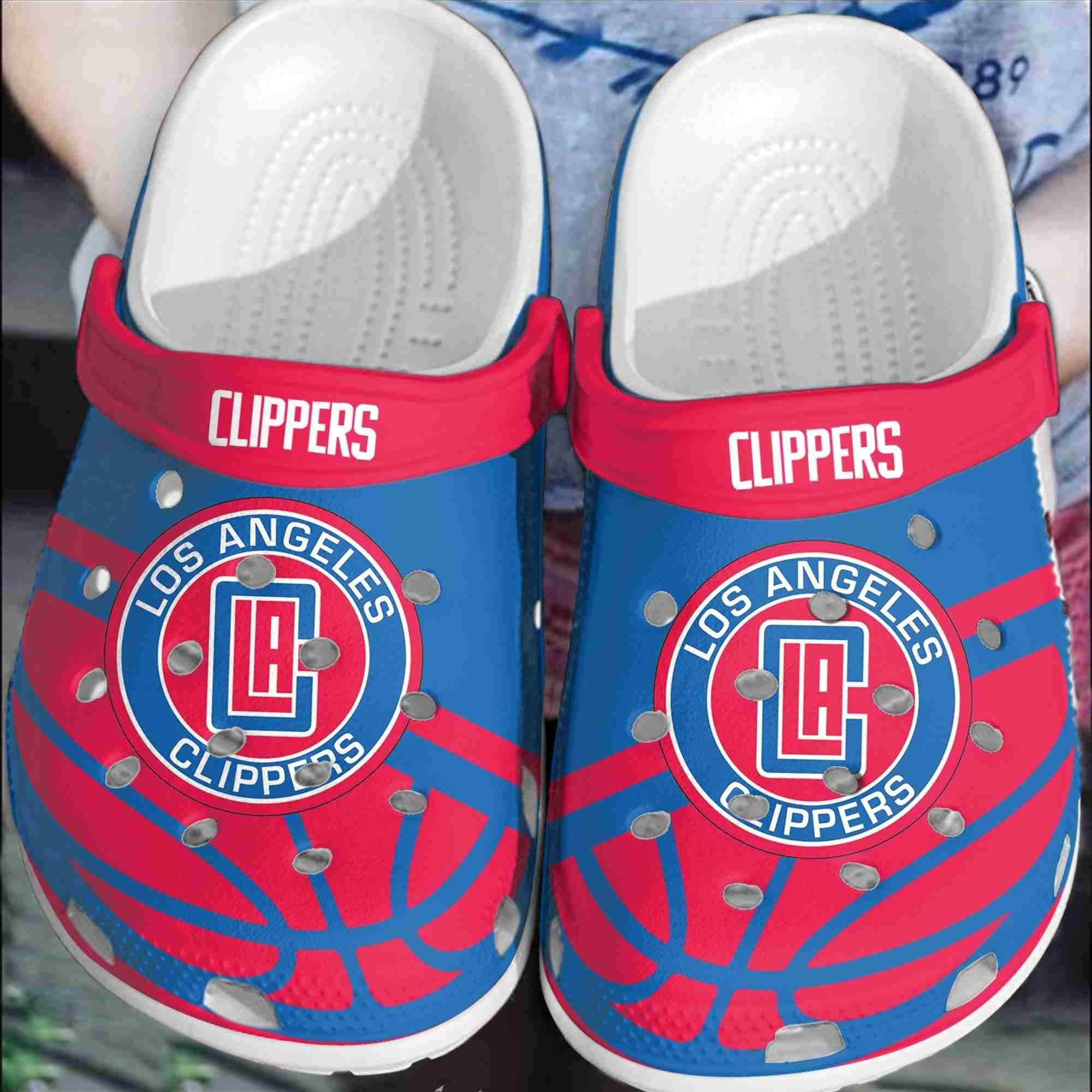 Footwearmerch Los Angeles Clippers Basketball Club Clogs Crocband Crocs Comfortable Shoes For Men Women