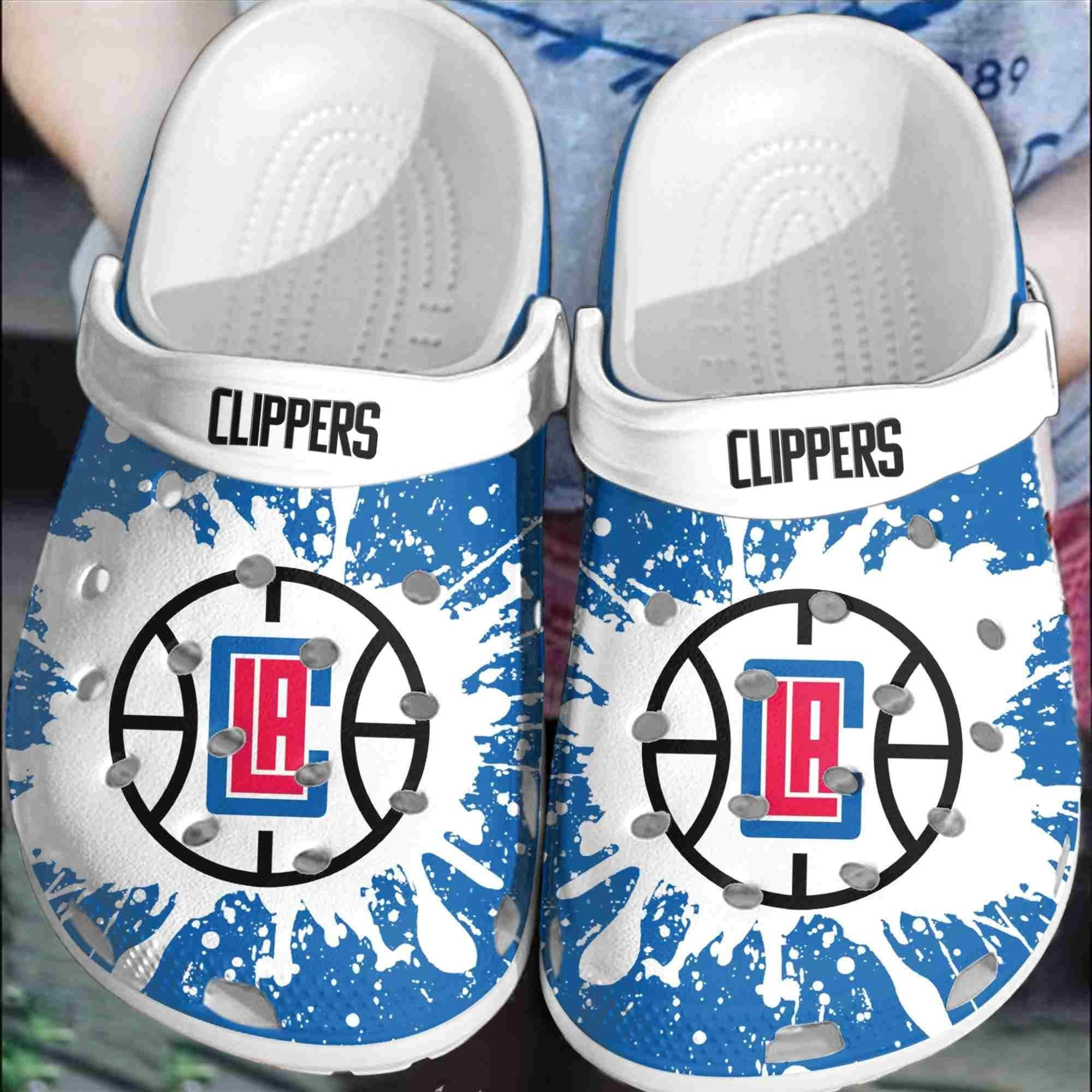 Footwearmerch Los Angeles Clippers Basketball Club Clogs Crocband Crocs Shoes Comfortable For Men Women