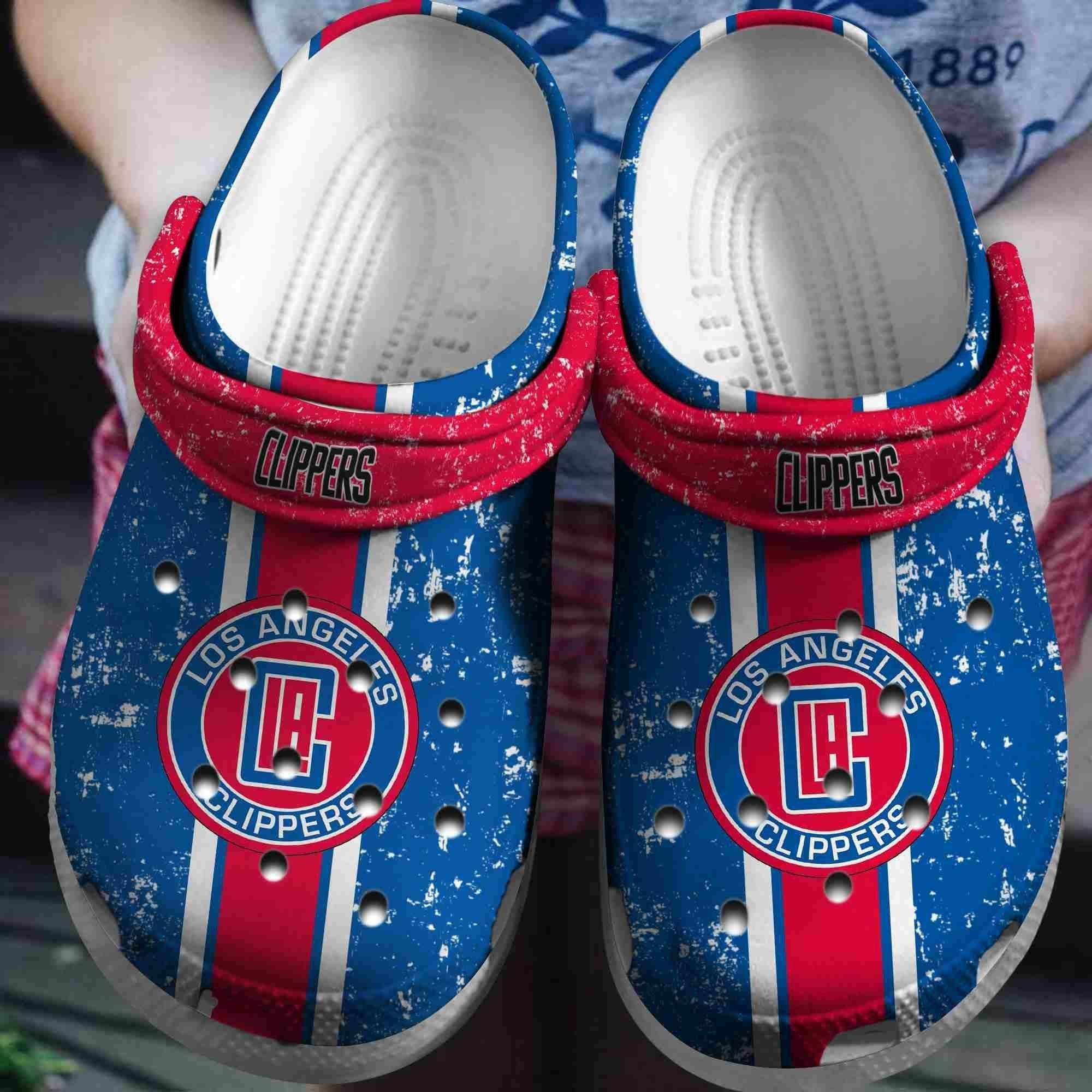 Footwearmerch Los Angeles Clippers Basketball Club Clogs Crocband Shoes Crocs Comfortable For Men Women