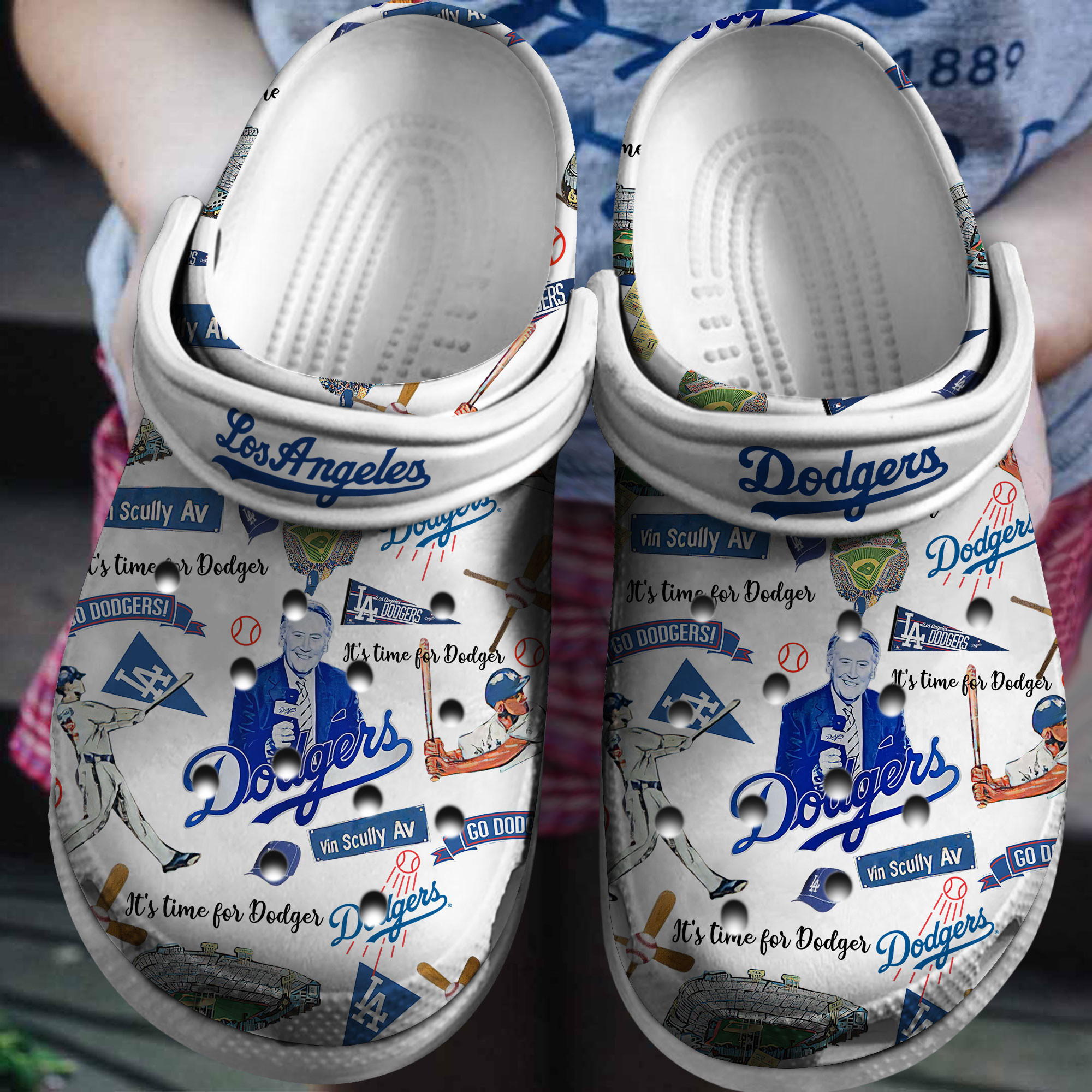 Footwearmerch Los Angeles Dodgers MLB Sport Crocs Crocband Clogs Shoes Comfortable For Men Women and Kids