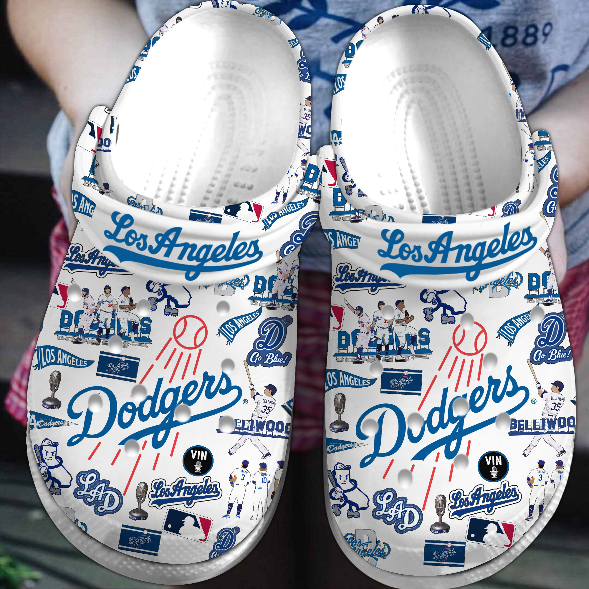 Footwearmerch Los Angeles Dodgers MLB Sport Crocs Crocband Clogs Shoes Comfortable For Men Women and Kids