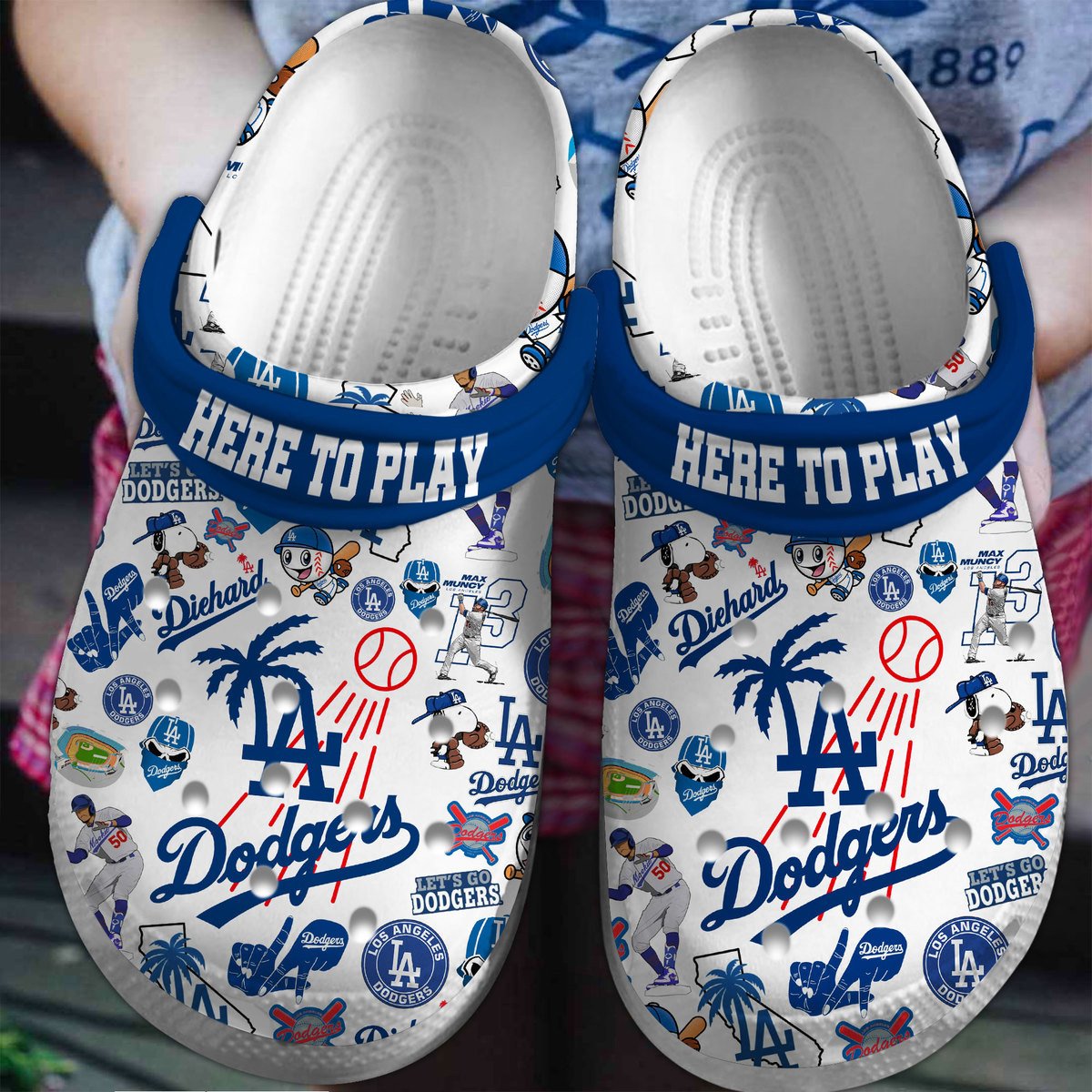 Footwearmerch Los Angeles Dodgers MLB Sport Crocs Crocband Clogs Shoes Comfortable For Men Women and Kids
