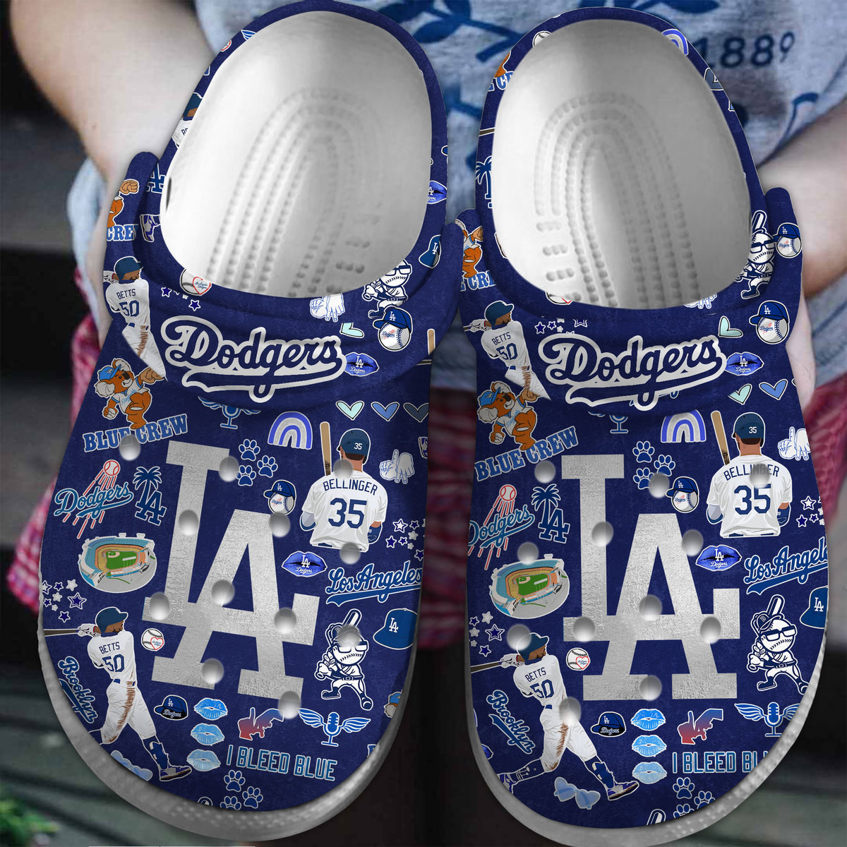 Footwearmerch Los Angeles Dodgers MLB Sport Crocs Crocband Clogs Shoes Comfortable For Men Women and Kids