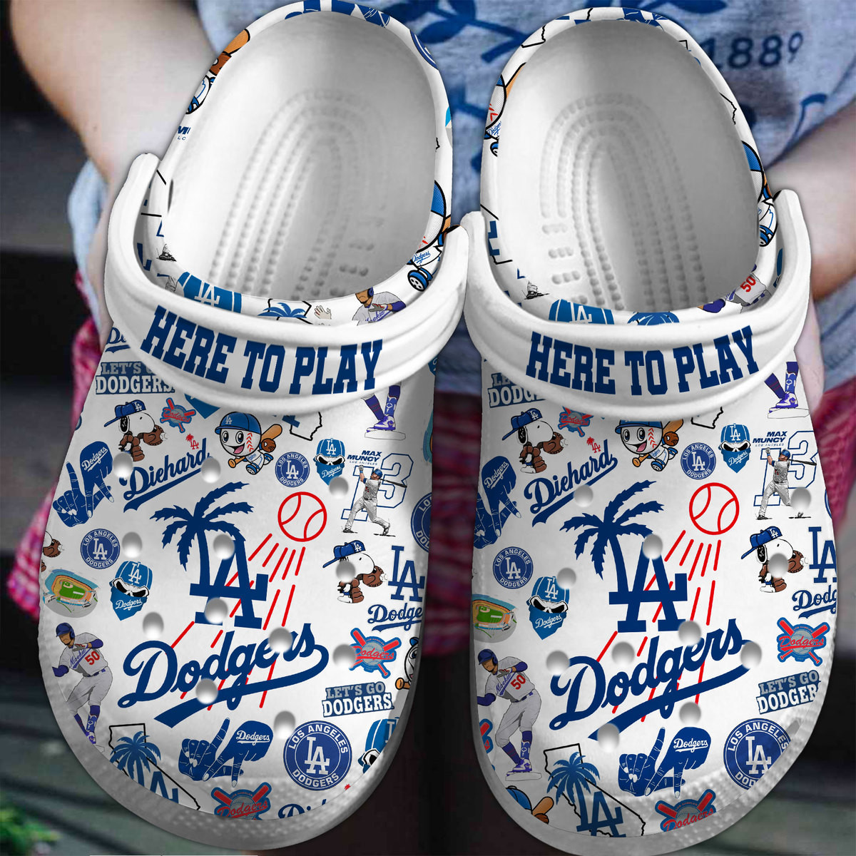 Footwearmerch Los Angeles Dodgers MLB Sport Crocs Crocband Clogs Shoes Comfortable For Men Women and Kids