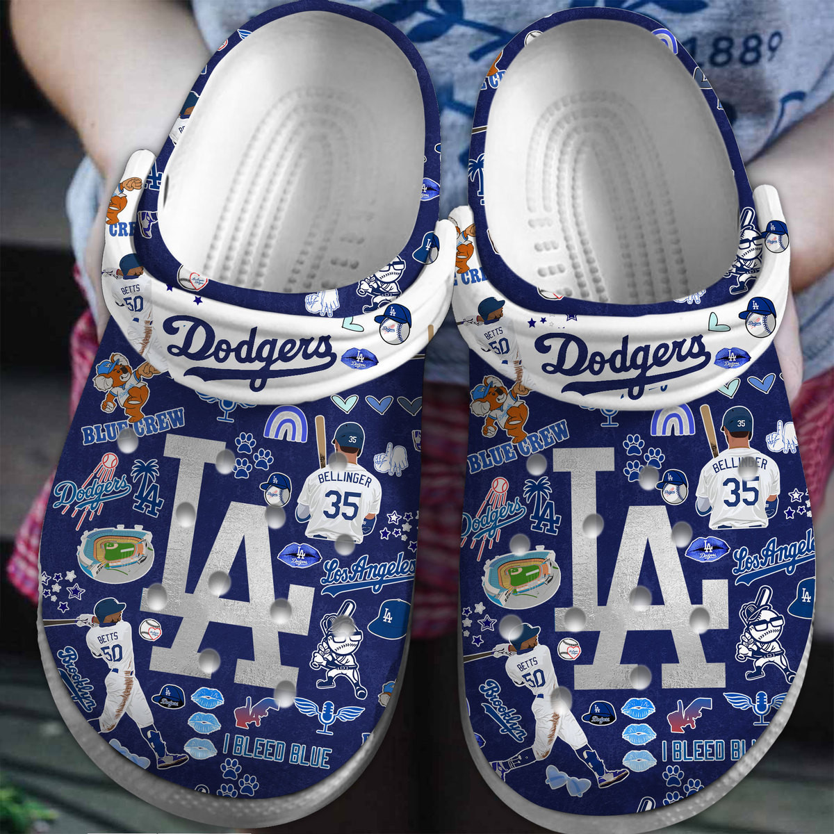 Footwearmerch Los Angeles Dodgers MLB Sport Crocs Crocband Clogs Shoes Comfortable For Men Women and Kids