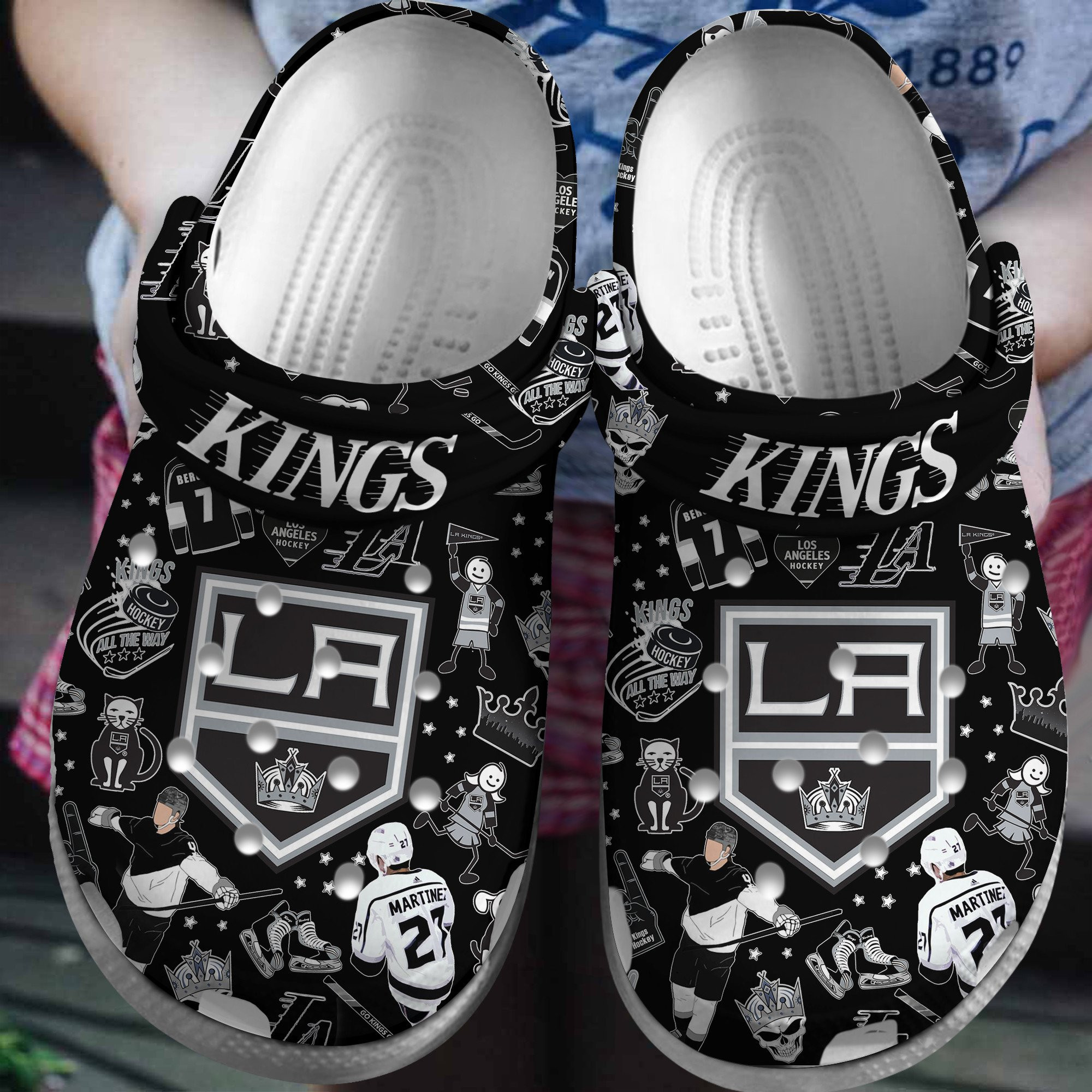Footwearmerch Los Angeles Kings NHL Sport Crocs Crocband Clogs Shoes Comfortable For Men Women and Kids