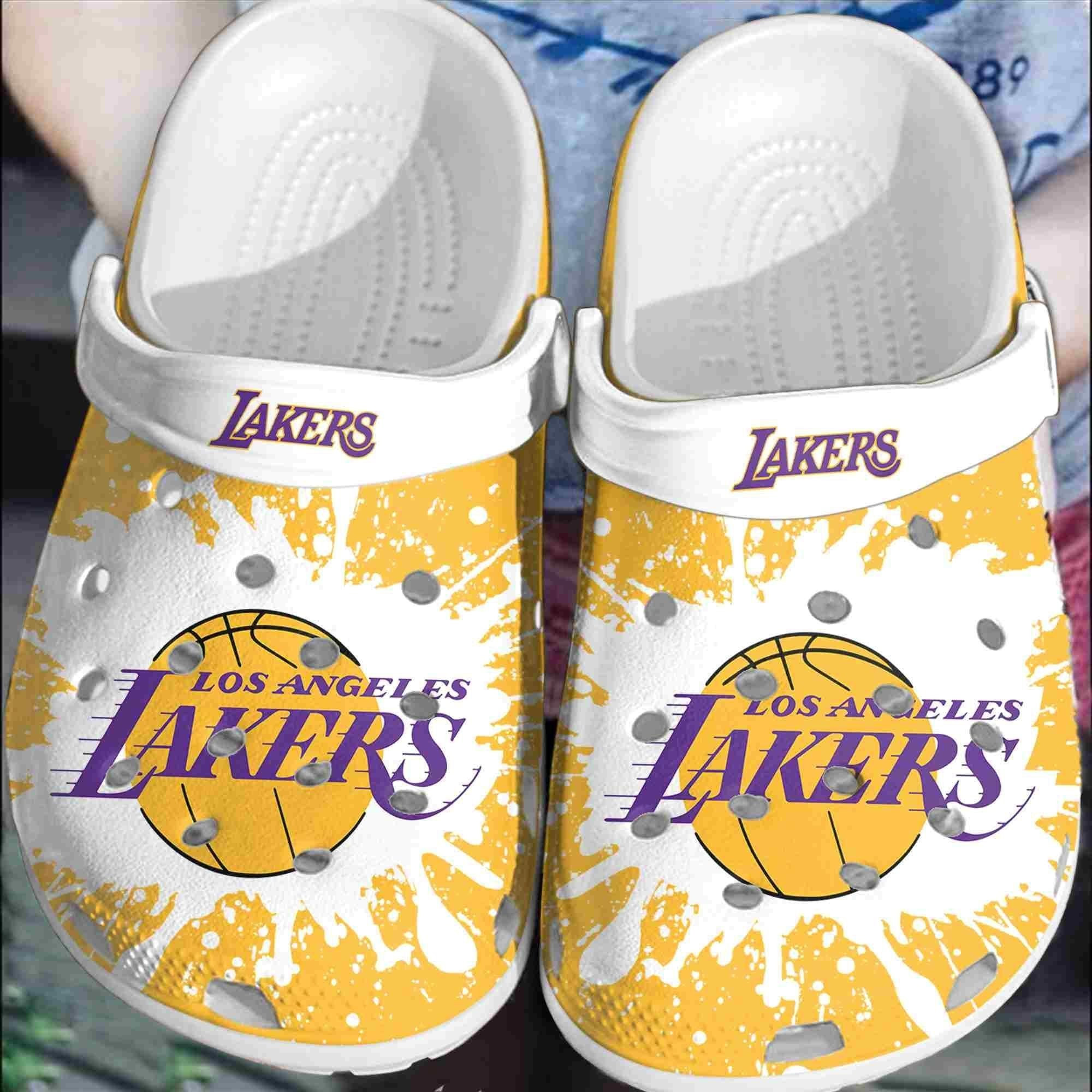 Footwearmerch Los Angeles Lakers Basketball Club Clogs Crocband Comfortable Crocs Shoes For Men Women