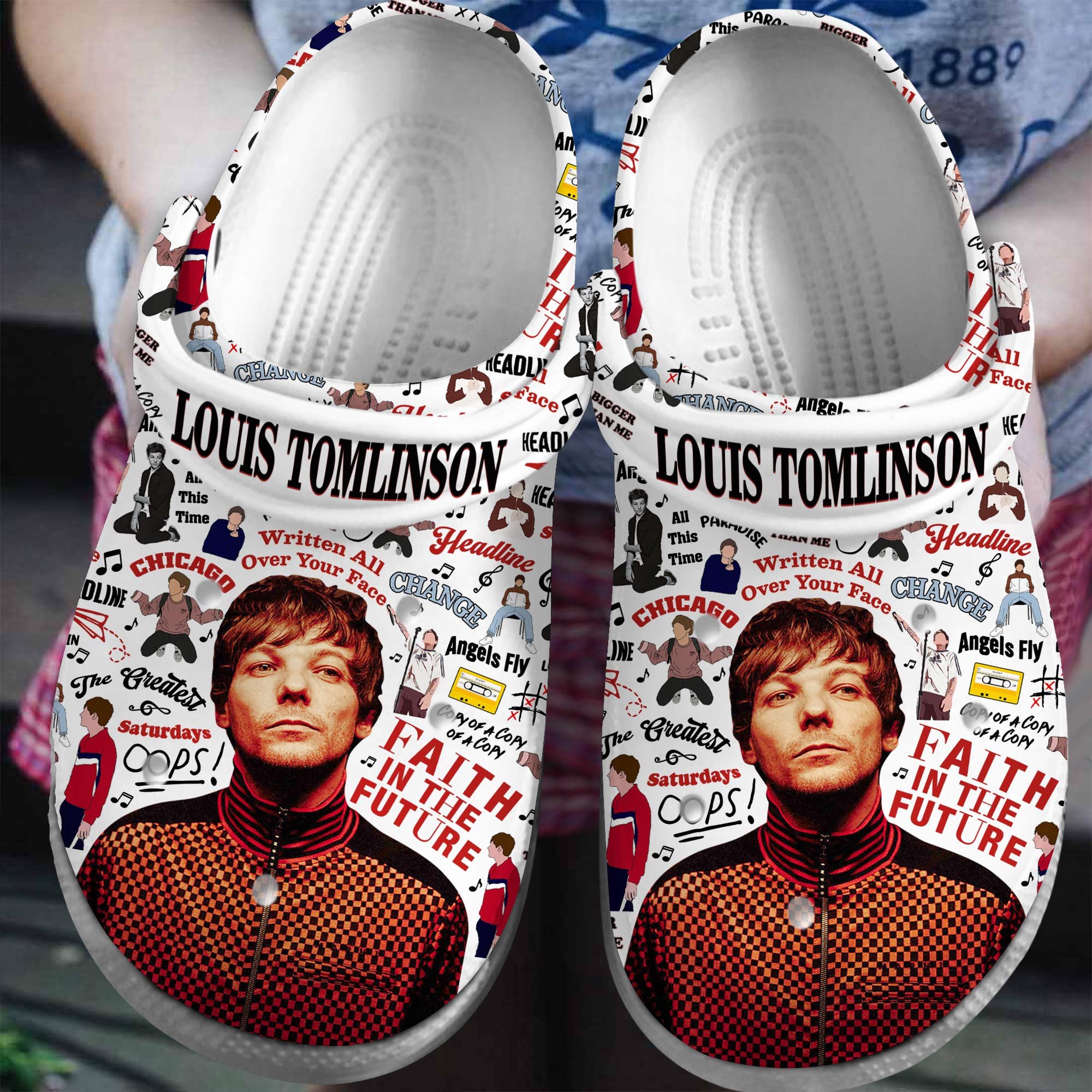 Footwearmerch Louis Tomlinson Singer Music Crocs Crocband Clogs Shoes Comfortable For Men Women and Kids