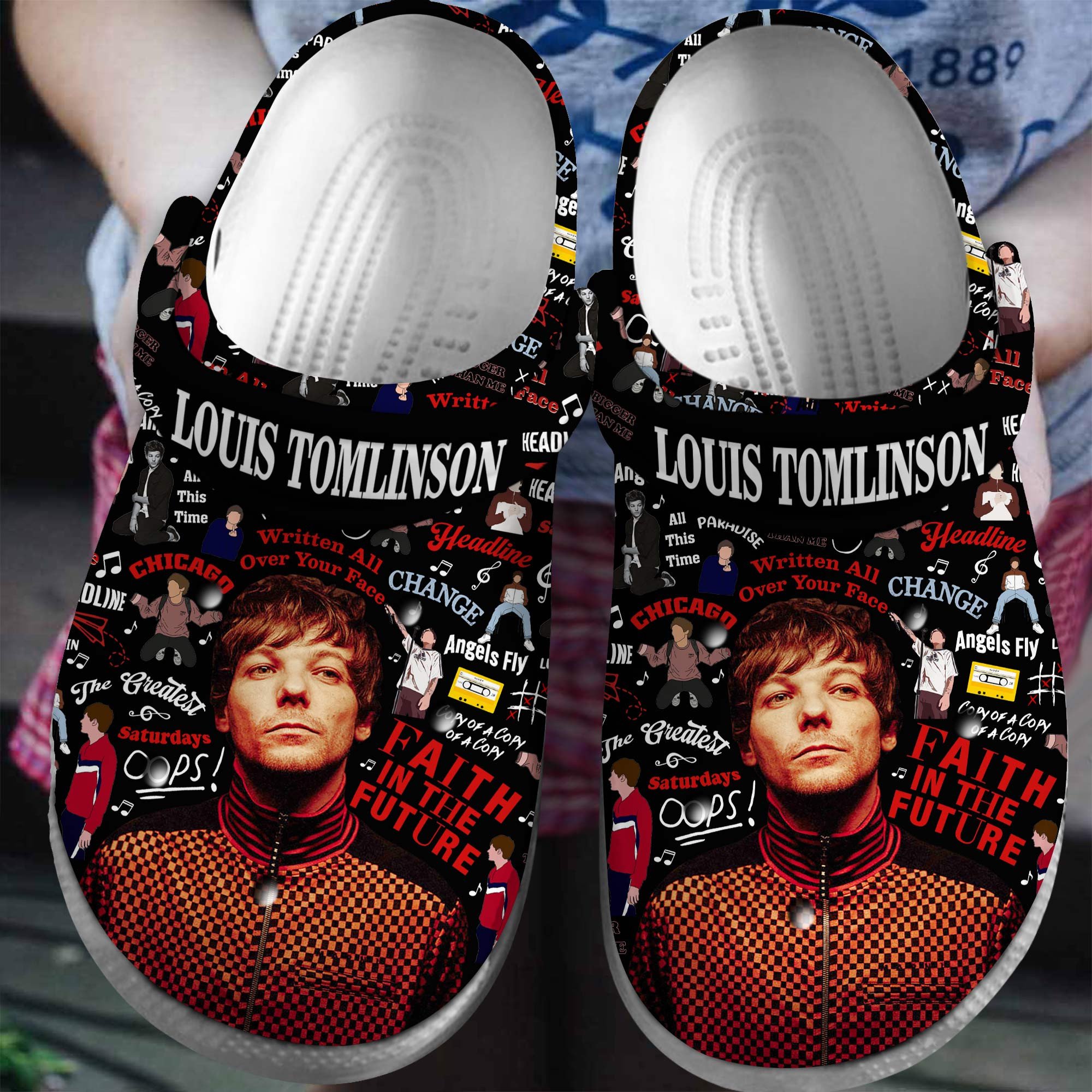 Footwearmerch Louis Tomlinson Singer Music Crocs Crocband Clogs Shoes Comfortable For Men Women and Kids