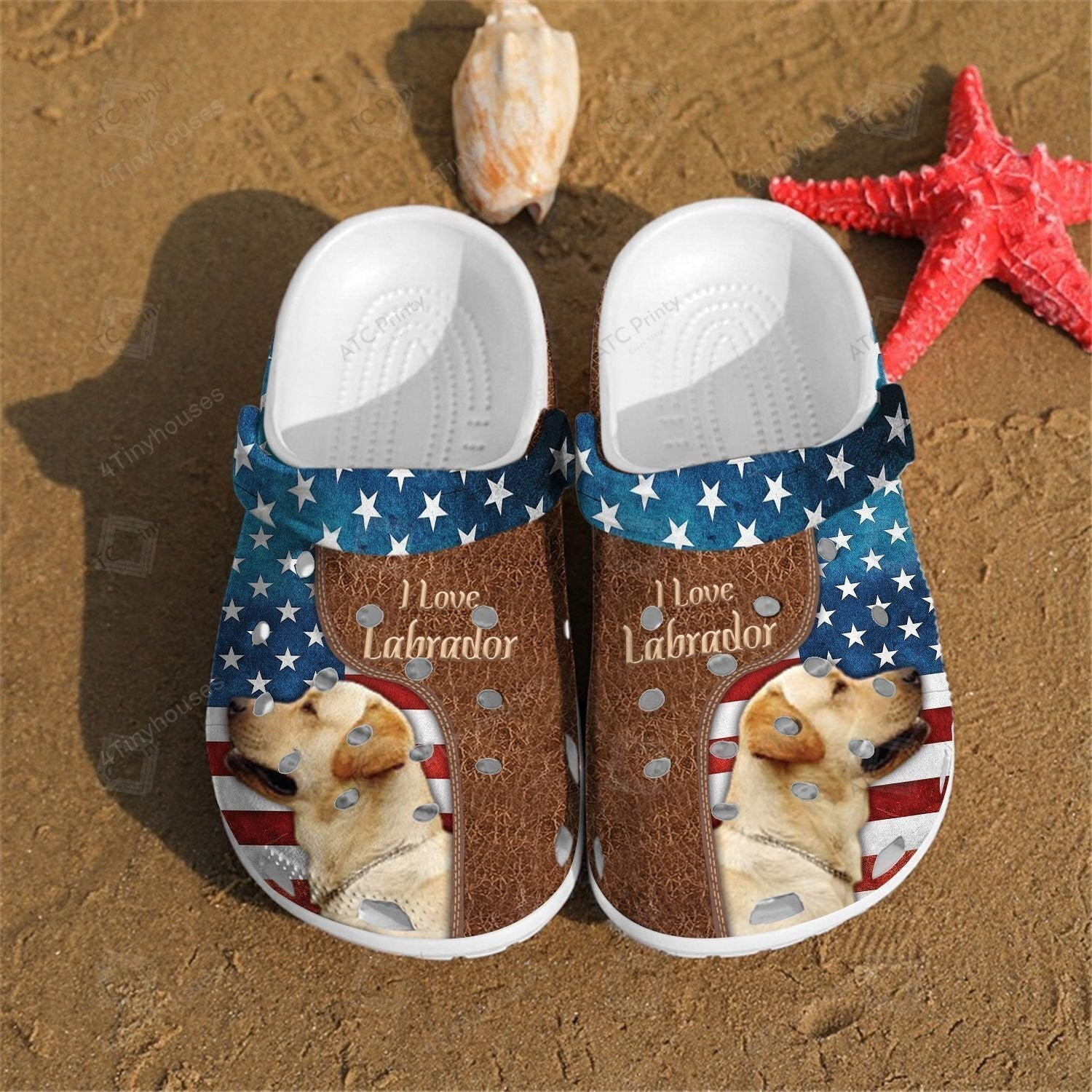 Footwearmerch Love Labrador Usa Shoes Clogs For Men Women - 4Th Of July America Flag Shoes Clogs