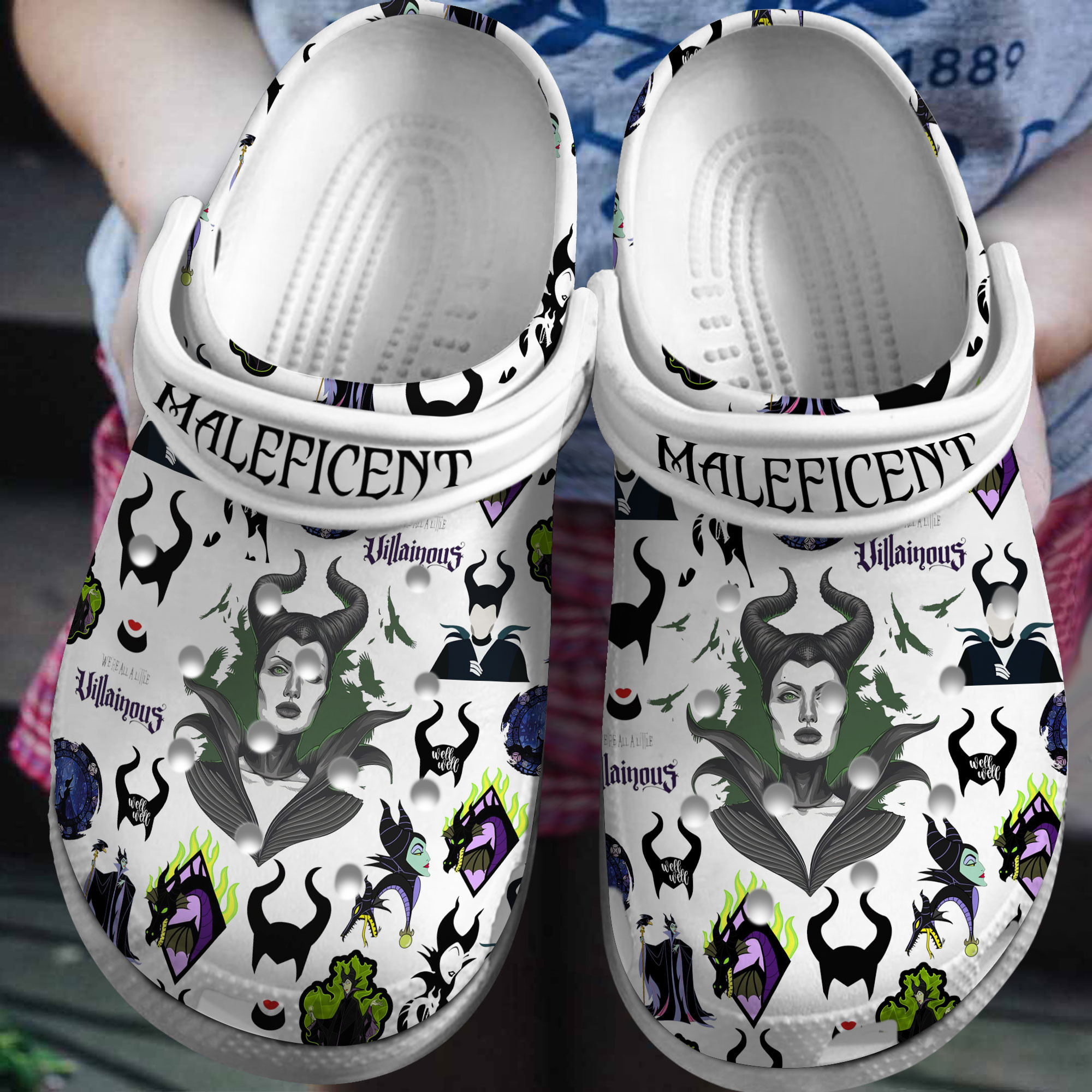 Footwearmerch Maleficent Movie Cartoon Crocs Crocband Clogs Shoes Comfortable For Men Women and Kids