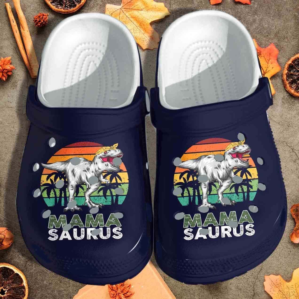 Footwearmerch Mama Saurus Gift For Lover Rubber clog Shoes Comfy Footwear
