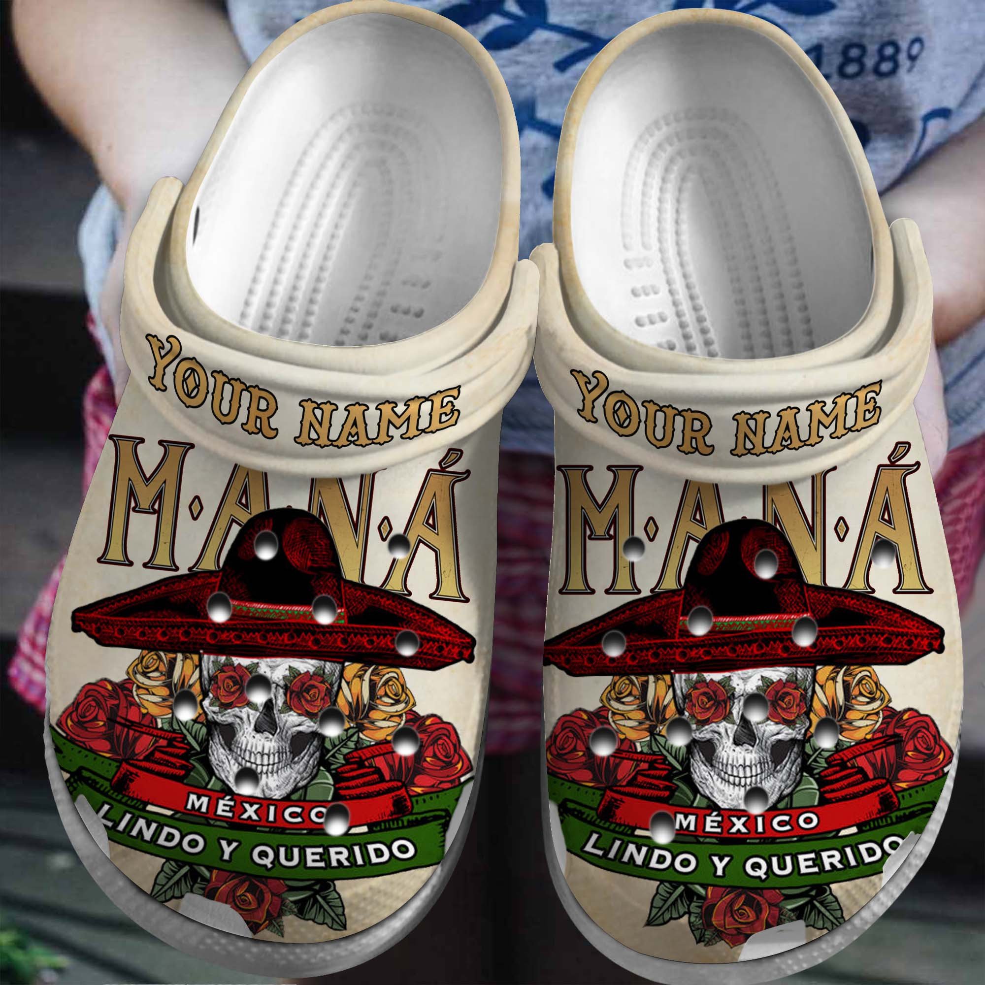 Footwearmerch Mana Mexico Lindo y Querido Music Crocs Crocband Clogs Shoes Comfortable For Men Women and Kids