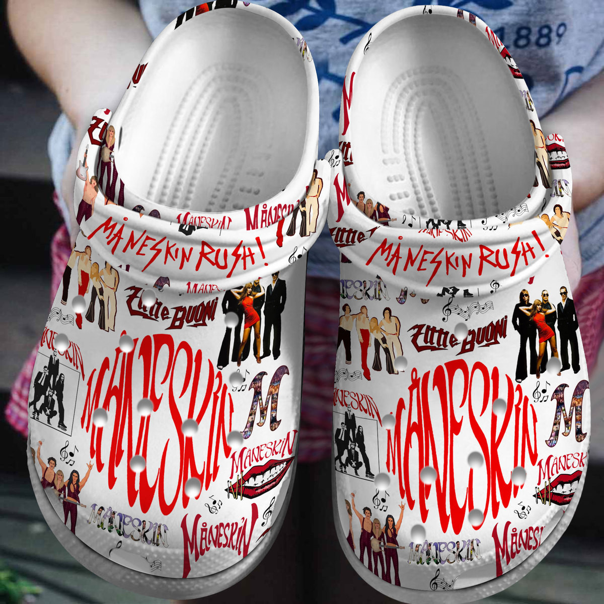 Footwearmerch Maneskin Music Crocs Crocband Clogs Shoes Comfortable For Men Women and Kids