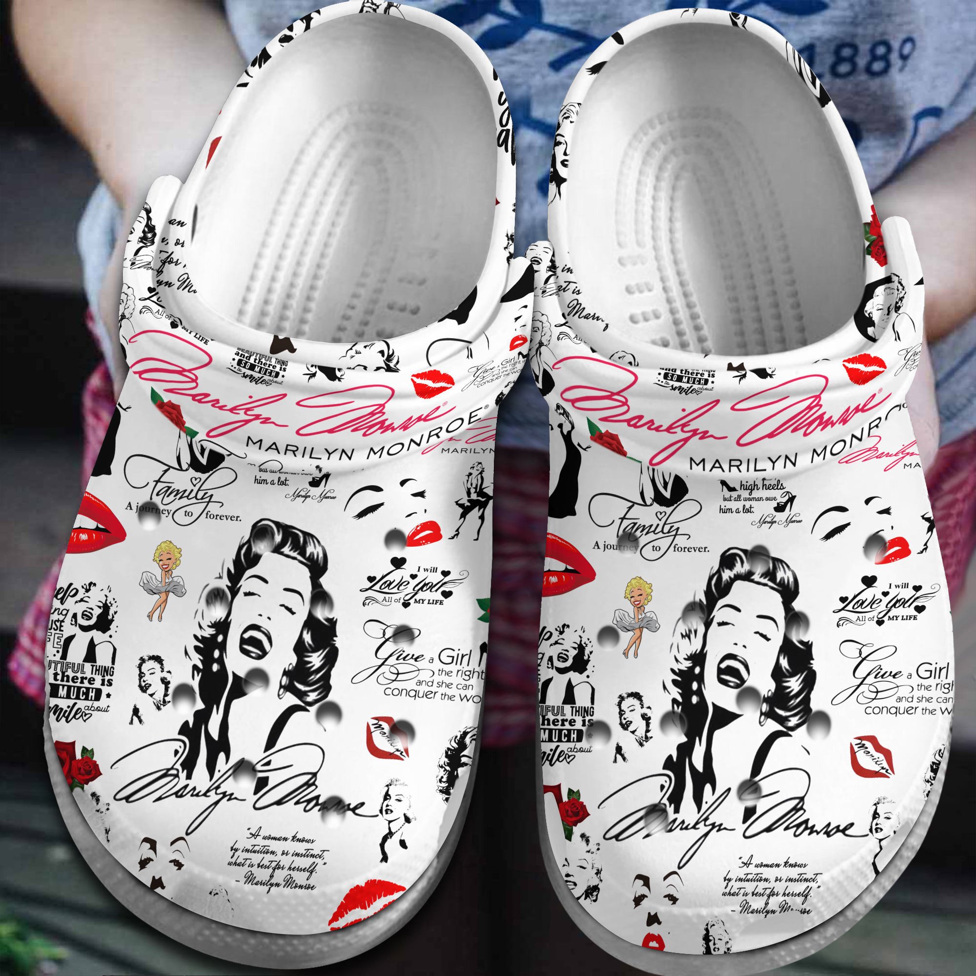 Footwearmerch Marilyn Monroe Actress Movie Crocs Crocband Clogs Shoes Comfortable For Men Women and Kids