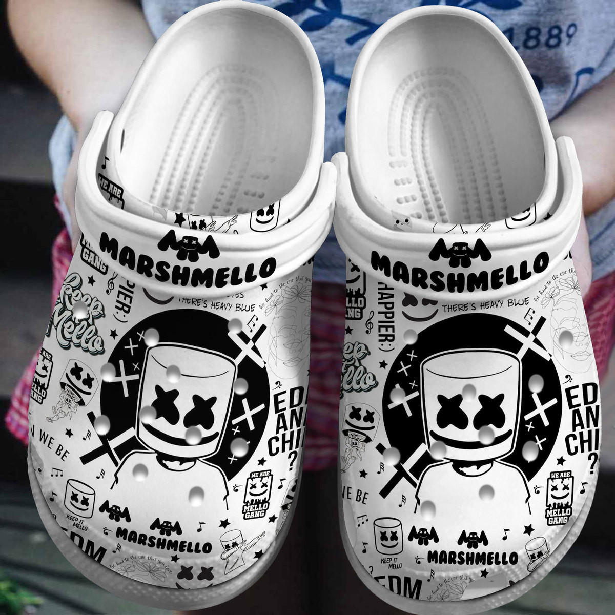 Footwearmerch Marshmello Music Crocs Crocband Clogs Shoes Comfortable For Men Women and Kids