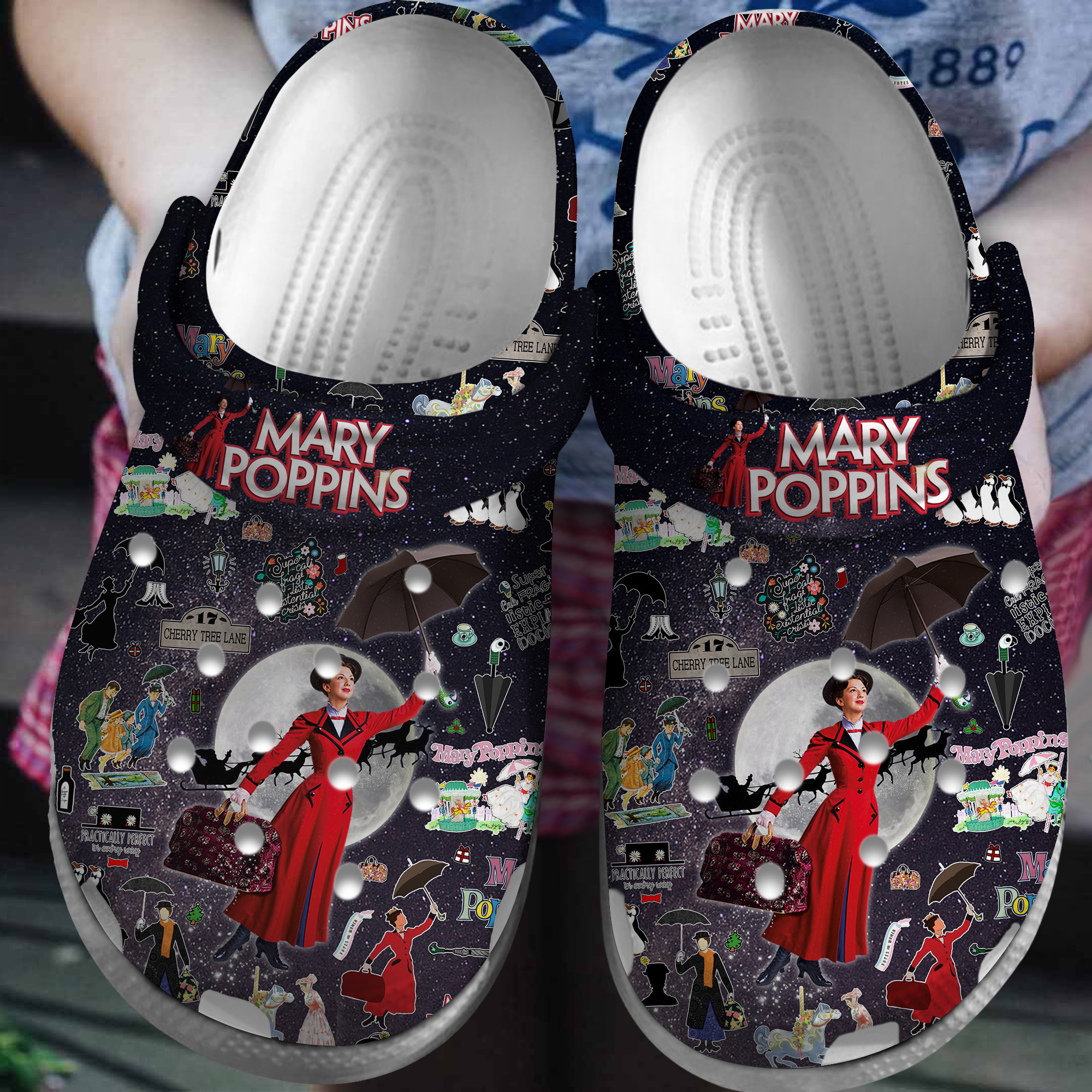 Footwearmerch Mary Poppins Movie Crocs Crocband Clogs Shoes Comfortable For Men Women and Kids