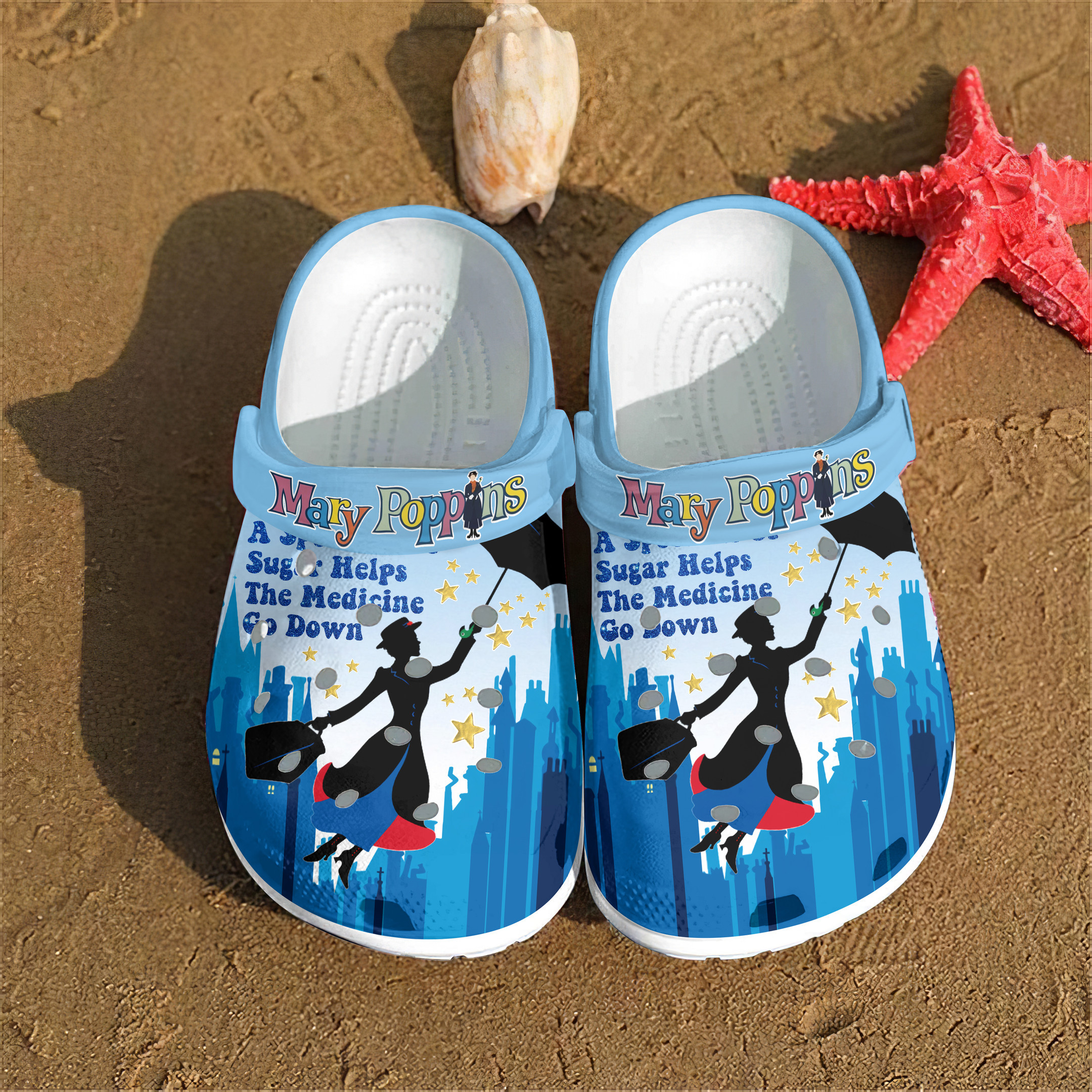 Footwearmerch Mary Poppins Movie Crocs Crocband Clogs Shoes Comfortable For Men Women and Kids