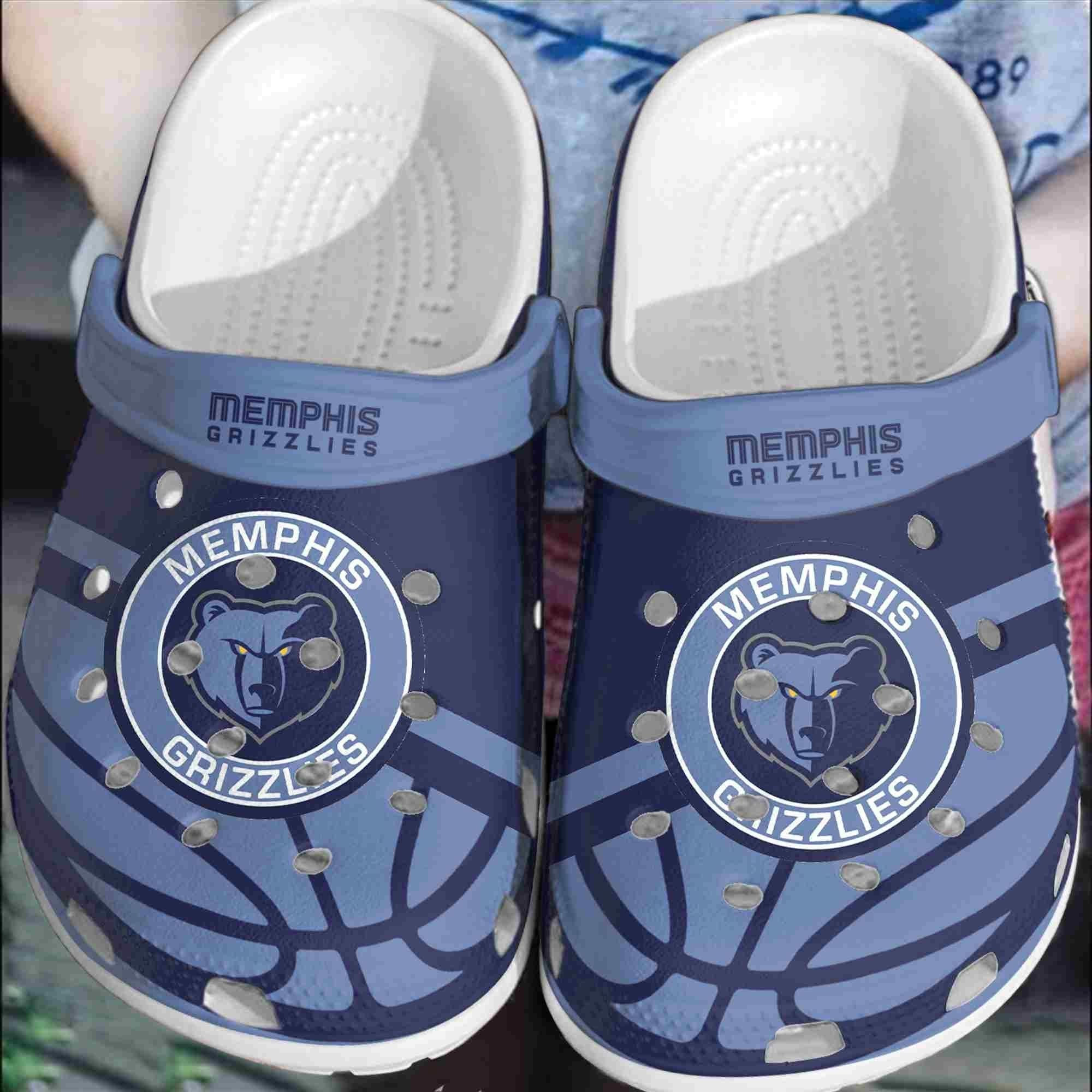 Footwearmerch Memphis Grizzlies Basketball Club Clogs Shoes Crocband Comfortable Crocs For Men Women