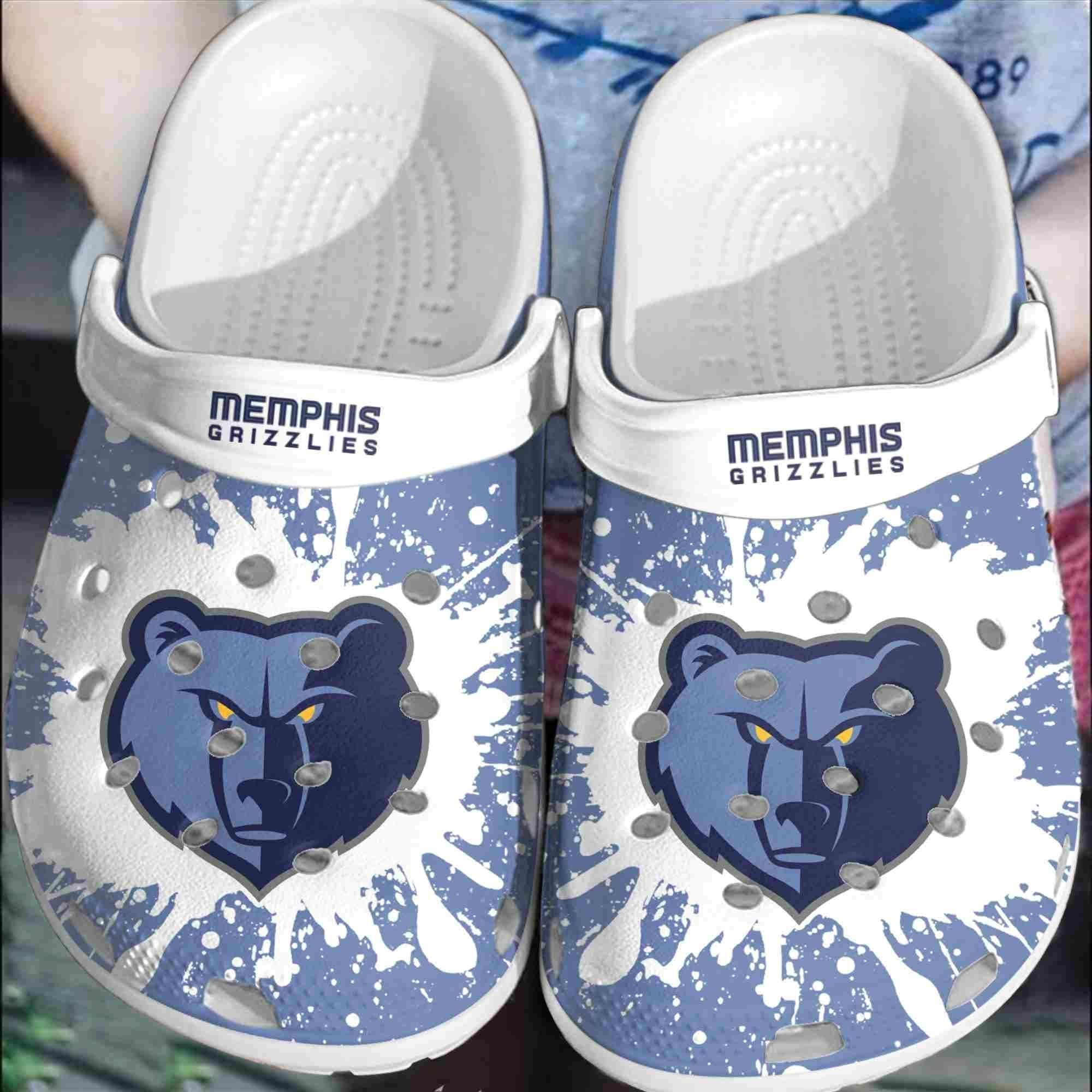 Footwearmerch Memphis Grizzlies Basketball Club Clogs Shoes Crocband Crocs Comfortable For Men Women