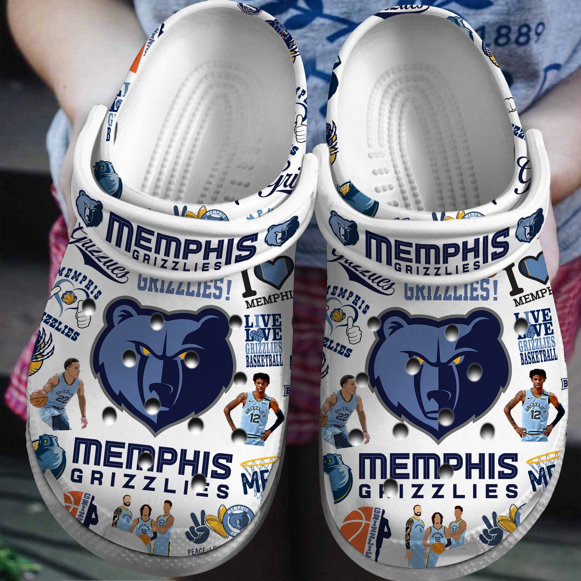 Footwearmerch Memphis Grizzlies NBA Basketball Sport Crocs Crocband Clogs Shoes Comfortable For Men Women and Kids