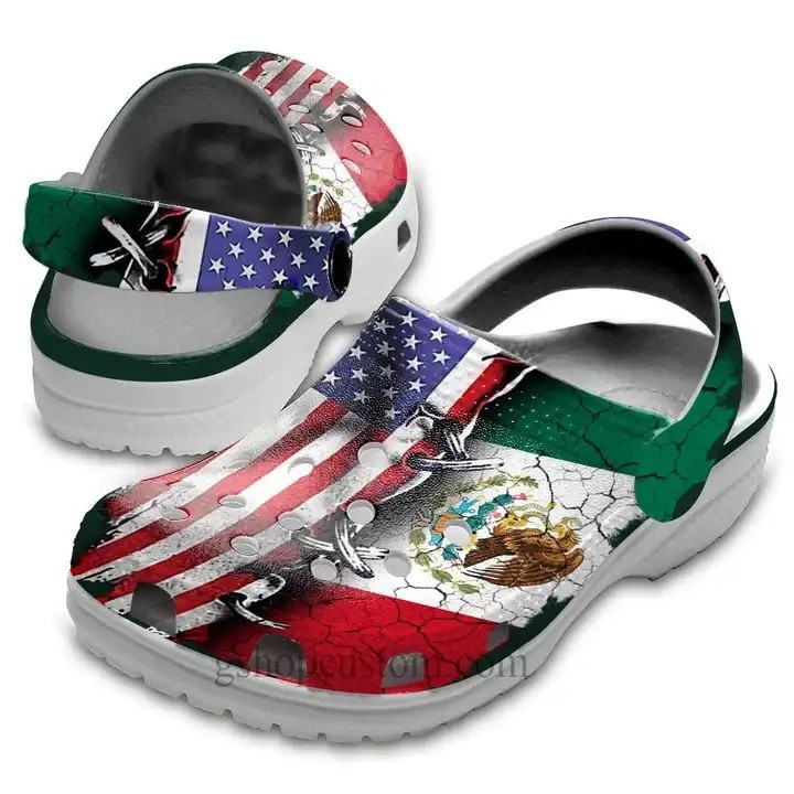 Footwearmerch Mexico America Flag 4Th Of July Crocband Clogs