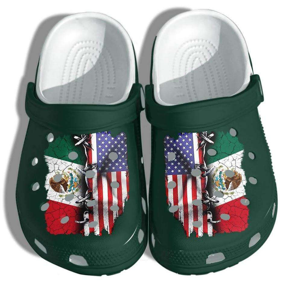Footwearmerch Mexico America Flag Crocband Clog Shoes