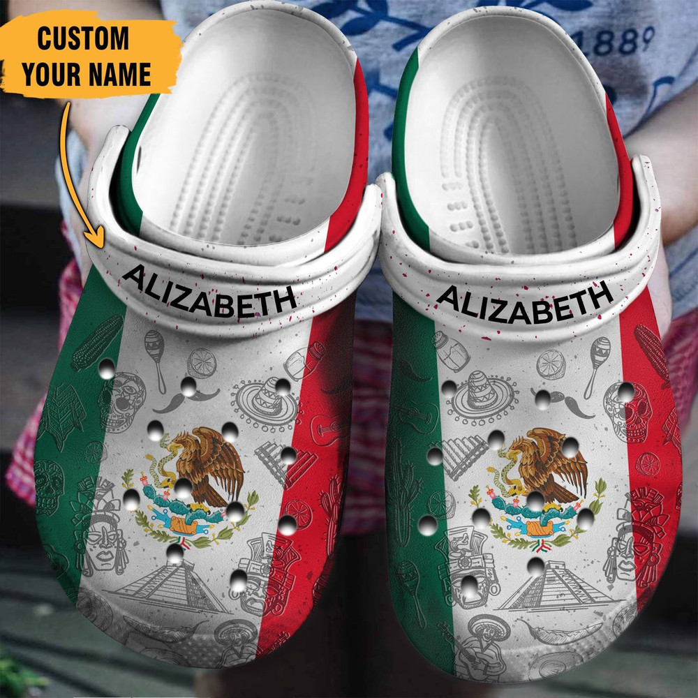 Footwearmerch Mexico Flag Gift For Fan Classic Water Rubber clog Shoes Comfy Footwear