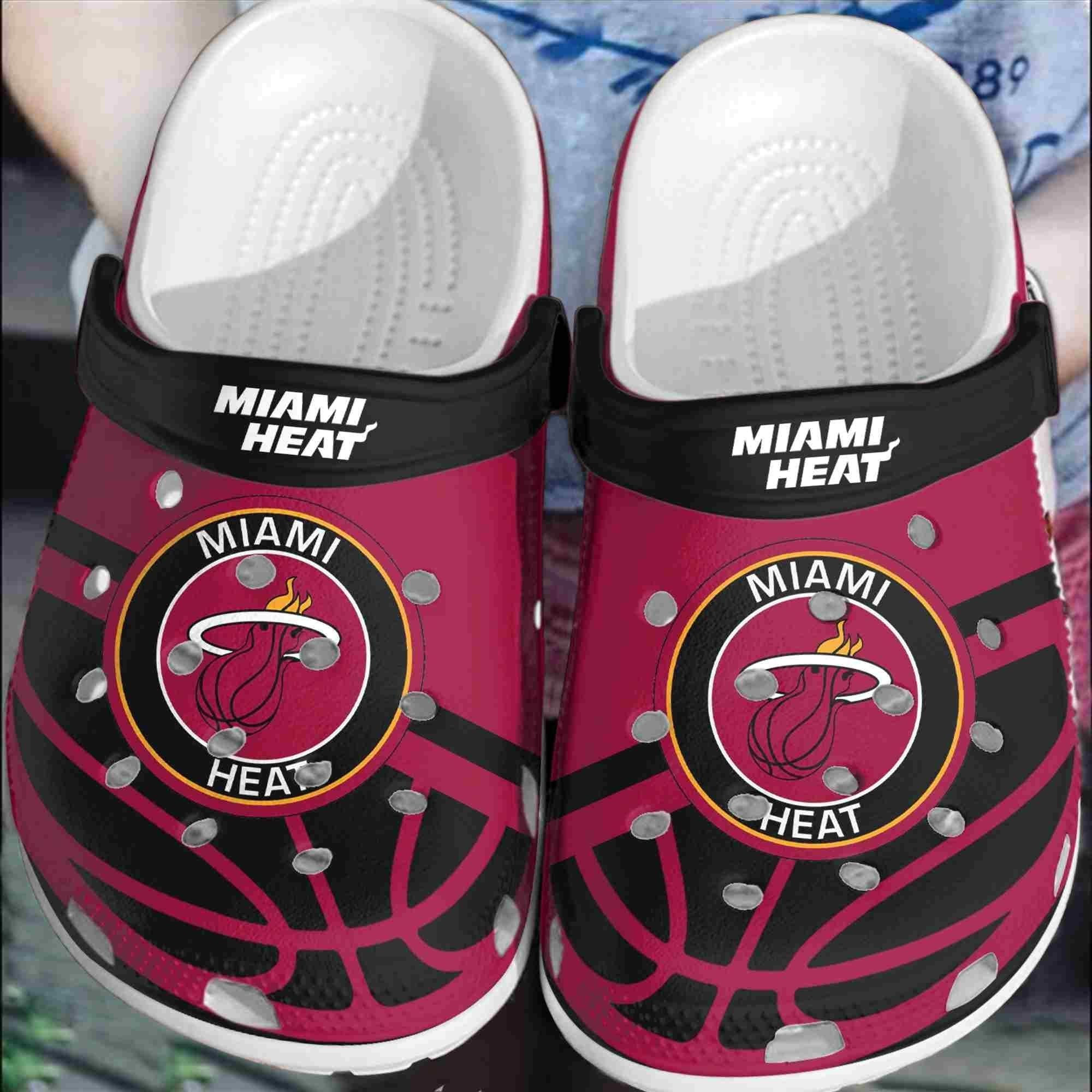 Footwearmerch Miami Heat Basketball Club Crocband Clogs Comfortable Shoes For Men Women