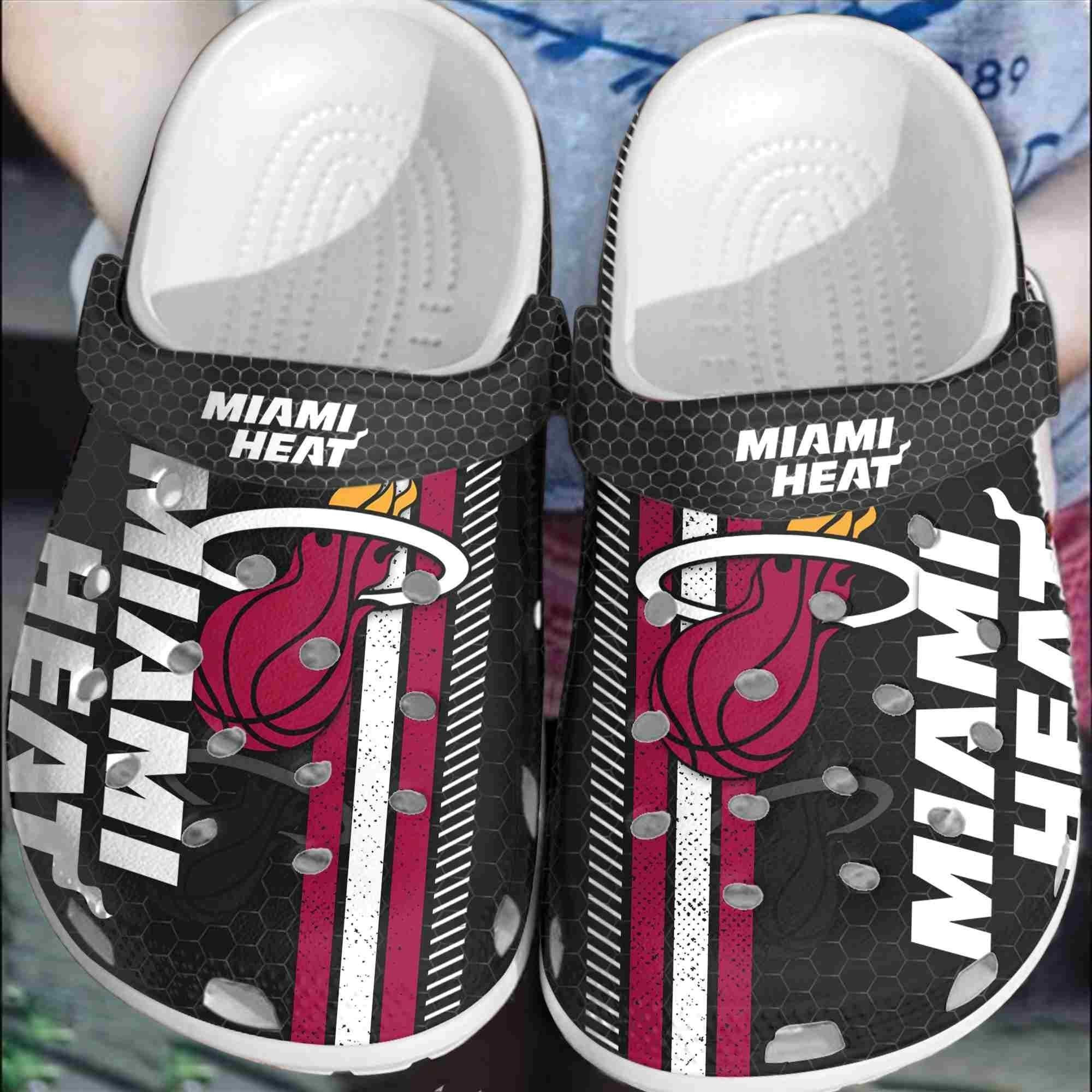 Footwearmerch Miami Heat Basketball Club Crocband Shoes Comfortable Clogs For Men Women