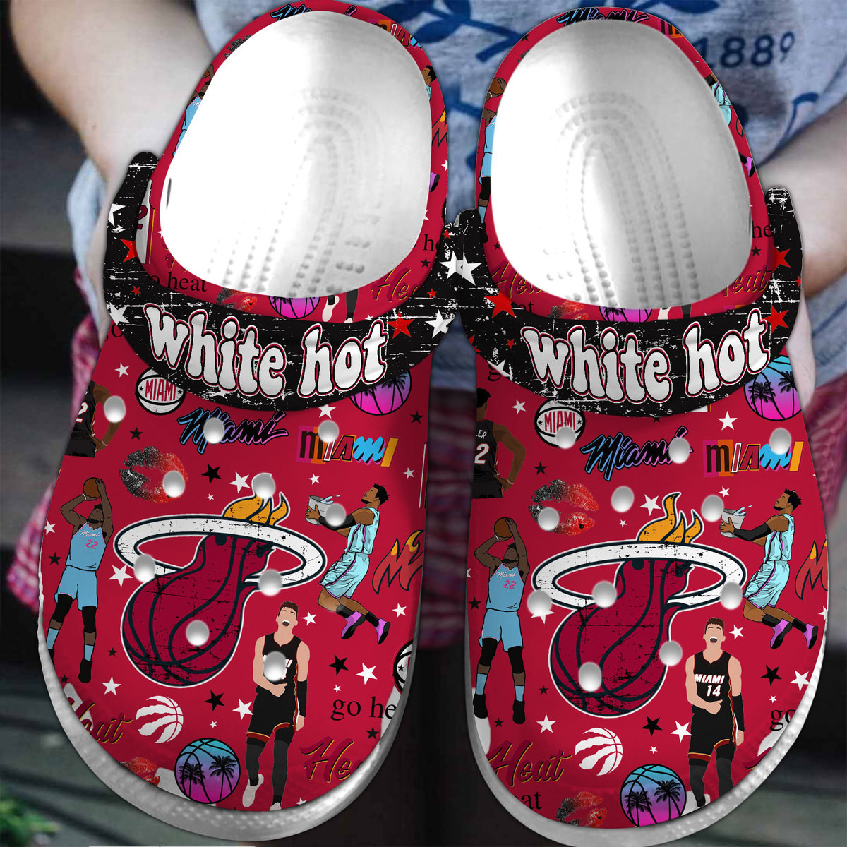 Footwearmerch Miami Heat NBA Sport Crocs Crocband Clogs Shoes Comfortable For Men Women and Kids