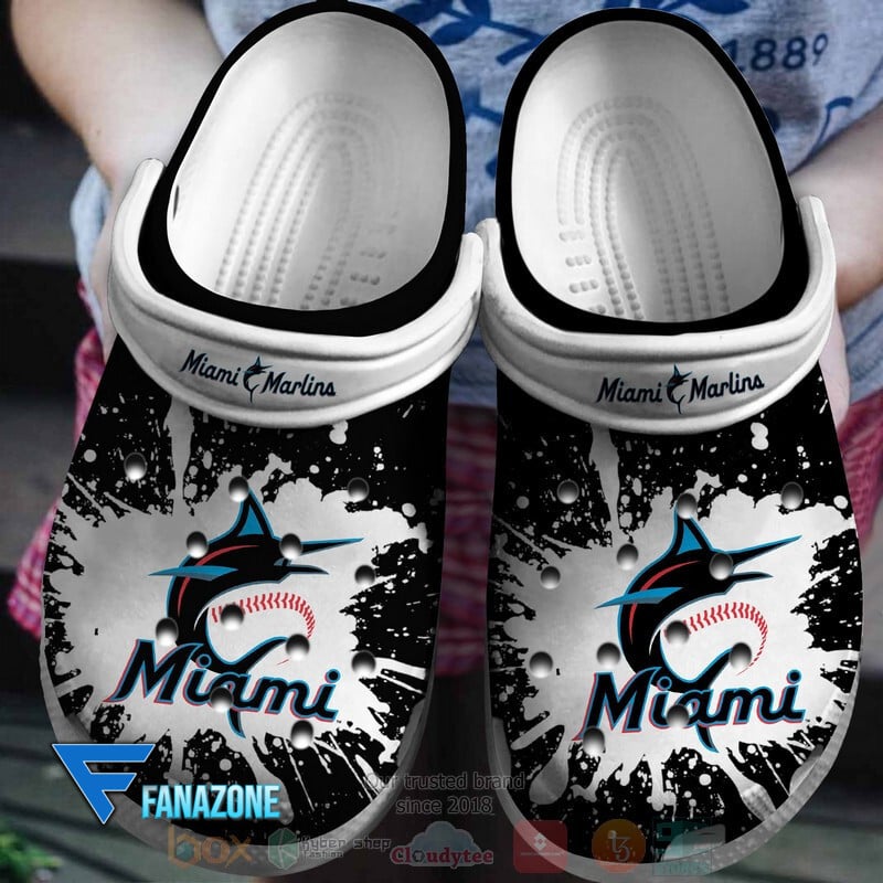 Footwearmerch Miami Marlins MLB Sport Crocs Clogs Crocband Shoes Comfortable For Men Women and Kids