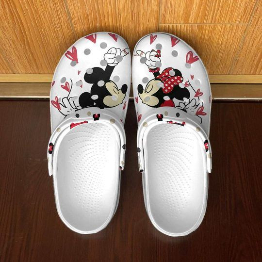 Footwearmerch Mickey And Minnie Cartoon Crocs Crocband Shoes Clogs Custom Name For Men Women And Kids