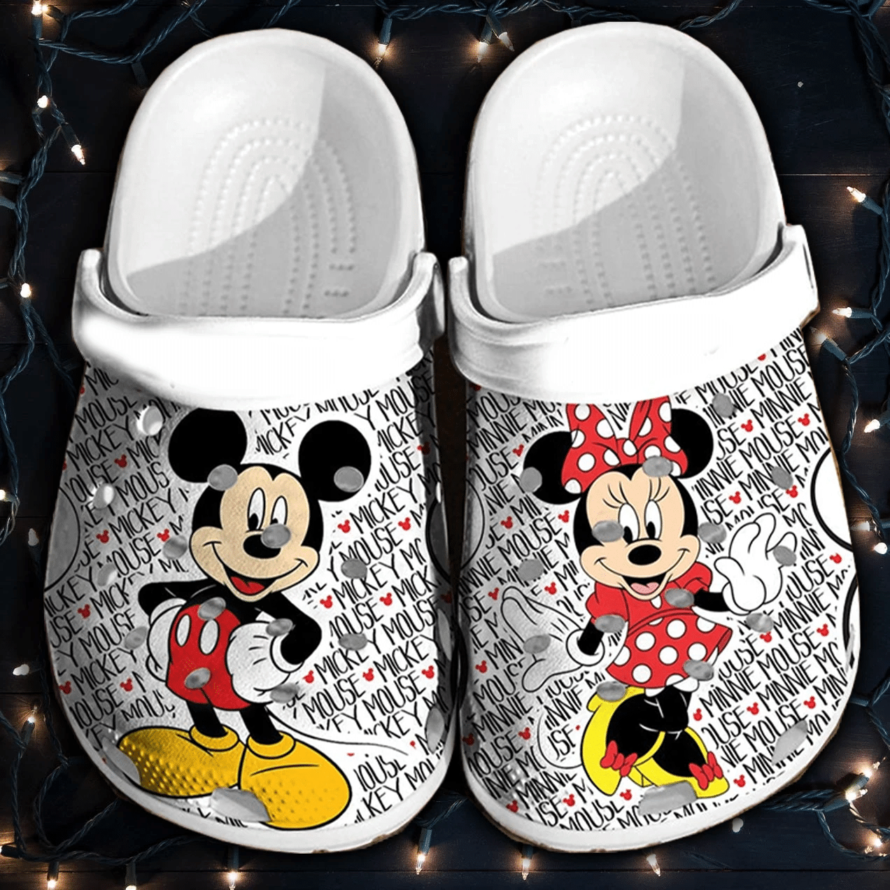 Footwearmerch Mickey and Minnie Mouse Crocs Clog Shoes