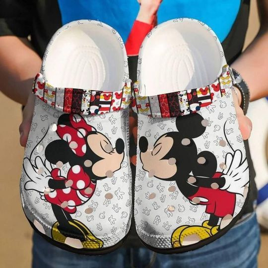 Footwearmerch Mickey And Minnie Mouse Cartoon Crocs Crocband Shoes Clogs Custom Name For Men Women and Kids