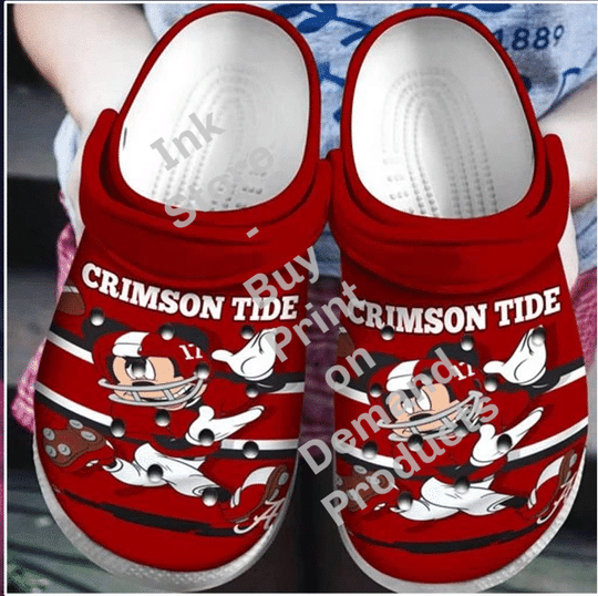 Footwearmerch Mickey Mouse Baseball Cartoon Crocs Crocband Shoes Clogs Custom Name For Men Women and Kids
