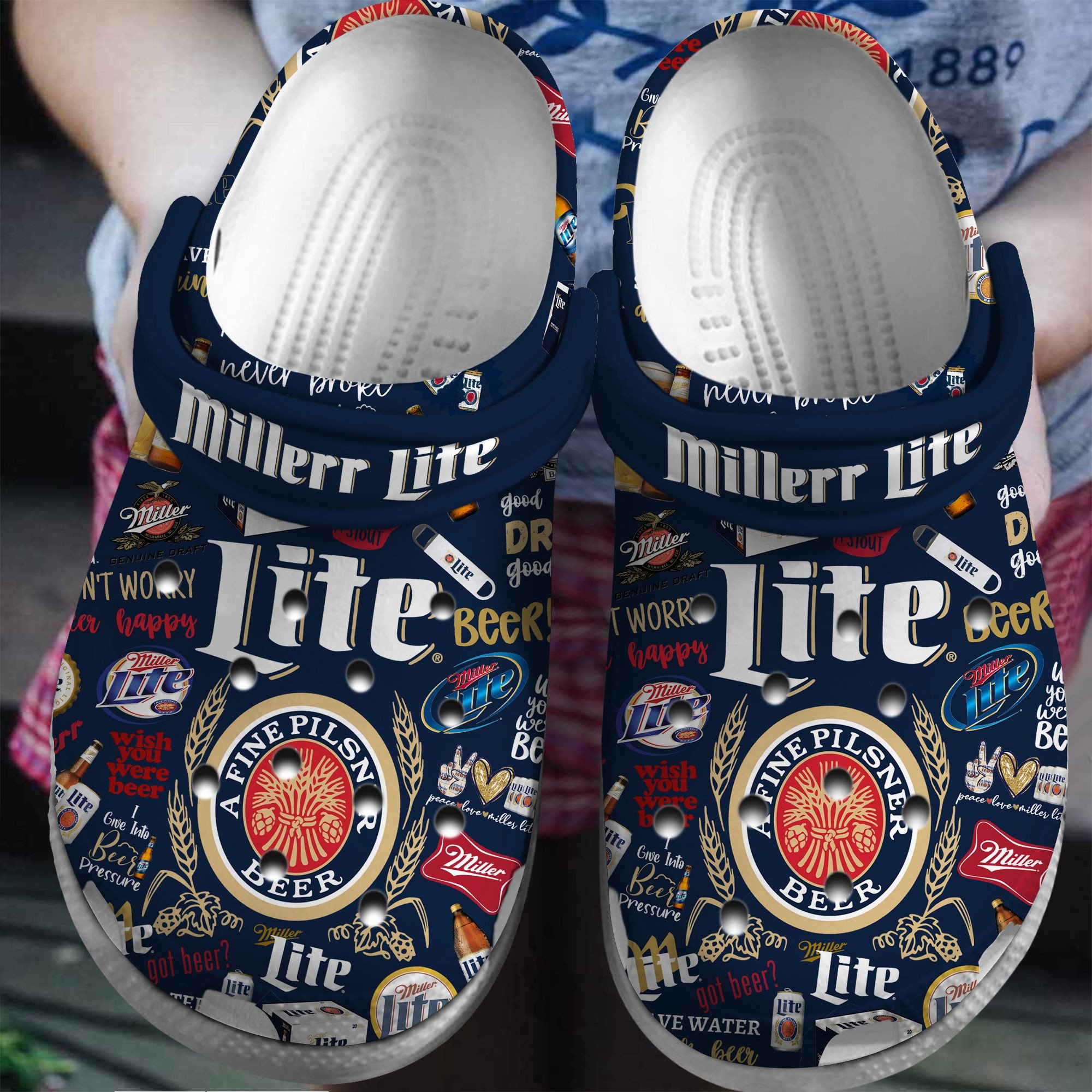 Footwearmerch Miller Lite Beer Crocs Crocband Clogs Shoes Comfortable For Men Women and Kids