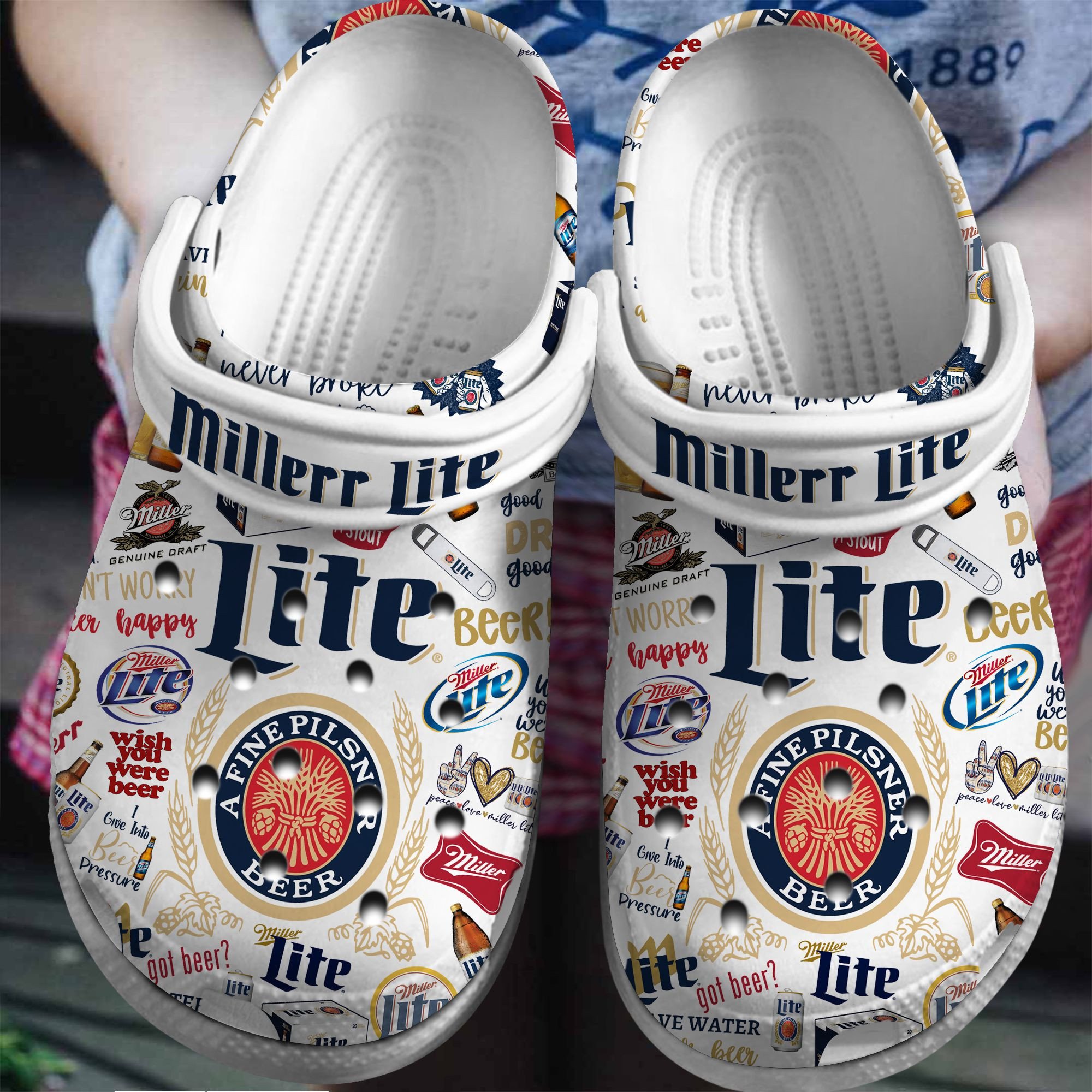 Footwearmerch Miller Lite Beer Crocs Crocband Clogs Shoes Comfortable For Men Women and Kids