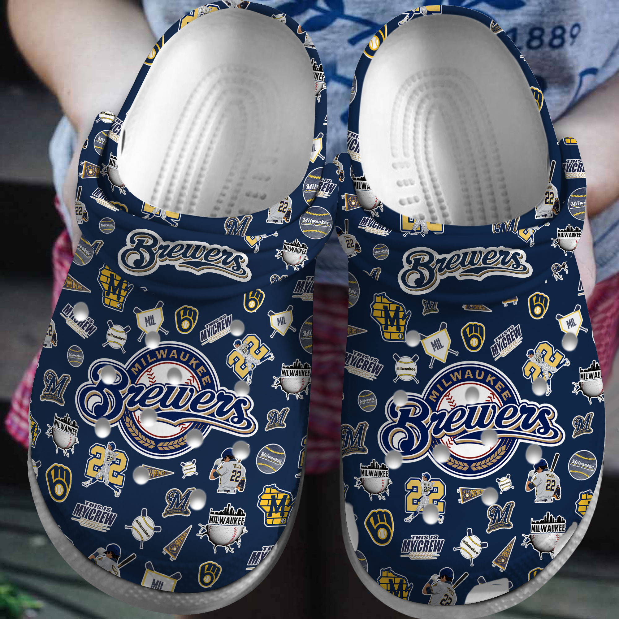 Footwearmerch Milwaukee Brewers MLB Sport Crocs Crocband Clogs Shoes Comfortable For Men Women and Kids