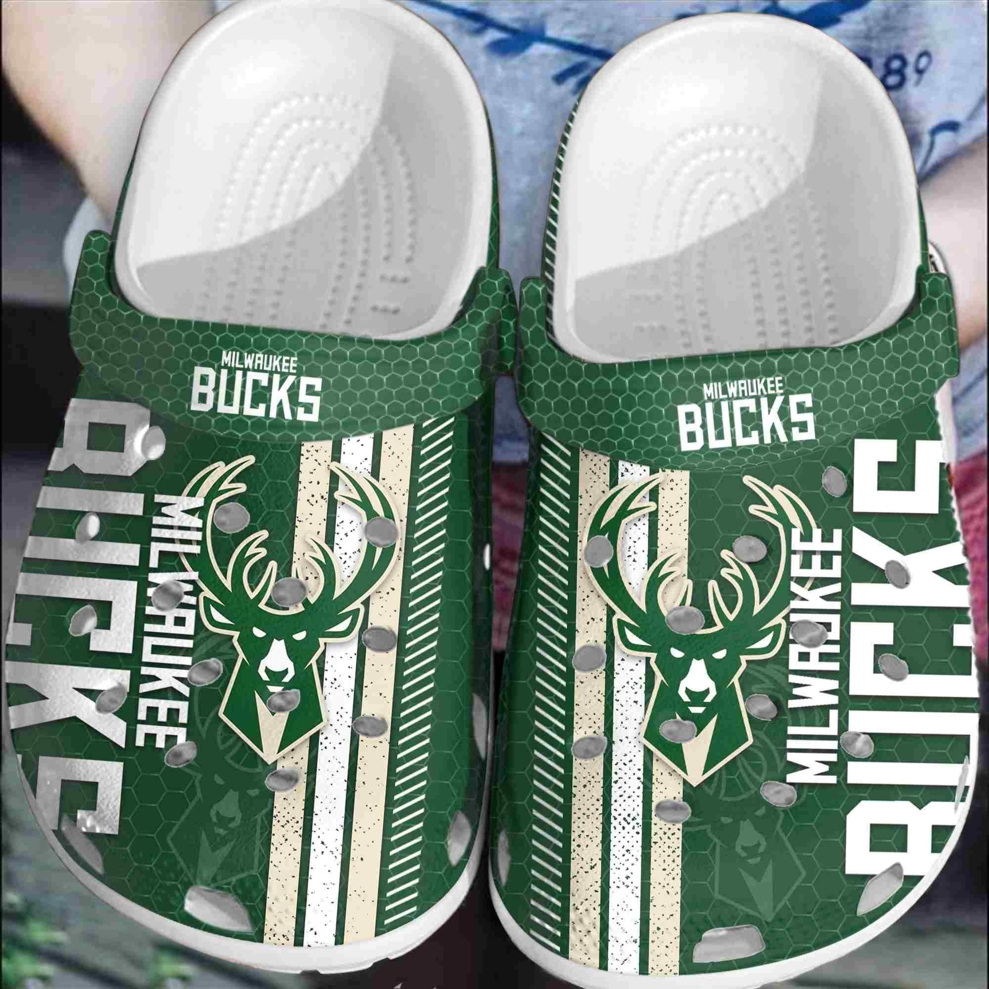 Footwearmerch Milwaukee Bucks Basketball Club Clogs Crocband Comfortable Shoes For Men Women
