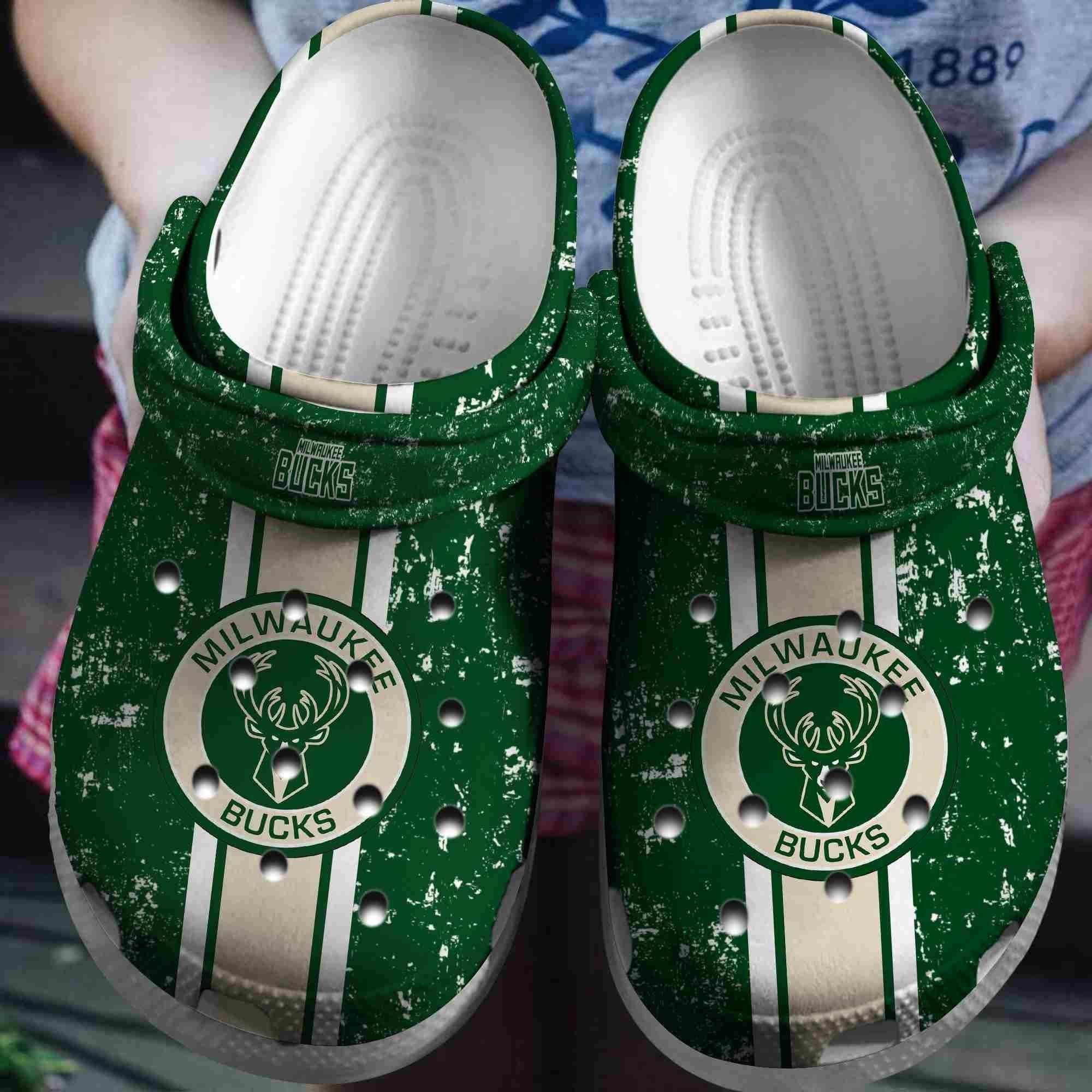 Footwearmerch Milwaukee Bucks Basketball Club Clogs Crocband Shoes Comfortable For Men Women