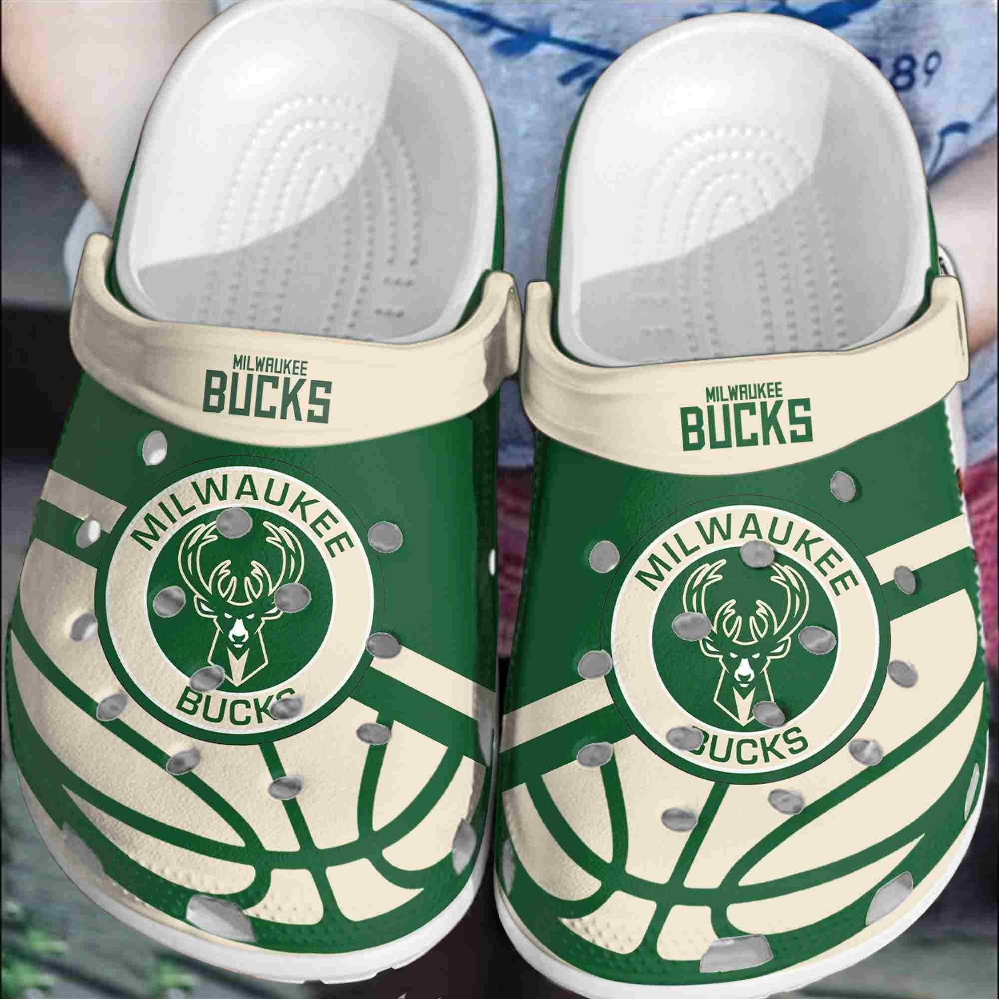 Footwearmerch Milwaukee Bucks Basketball Club Crocband Comfortable Shoes Clogs For Men Women