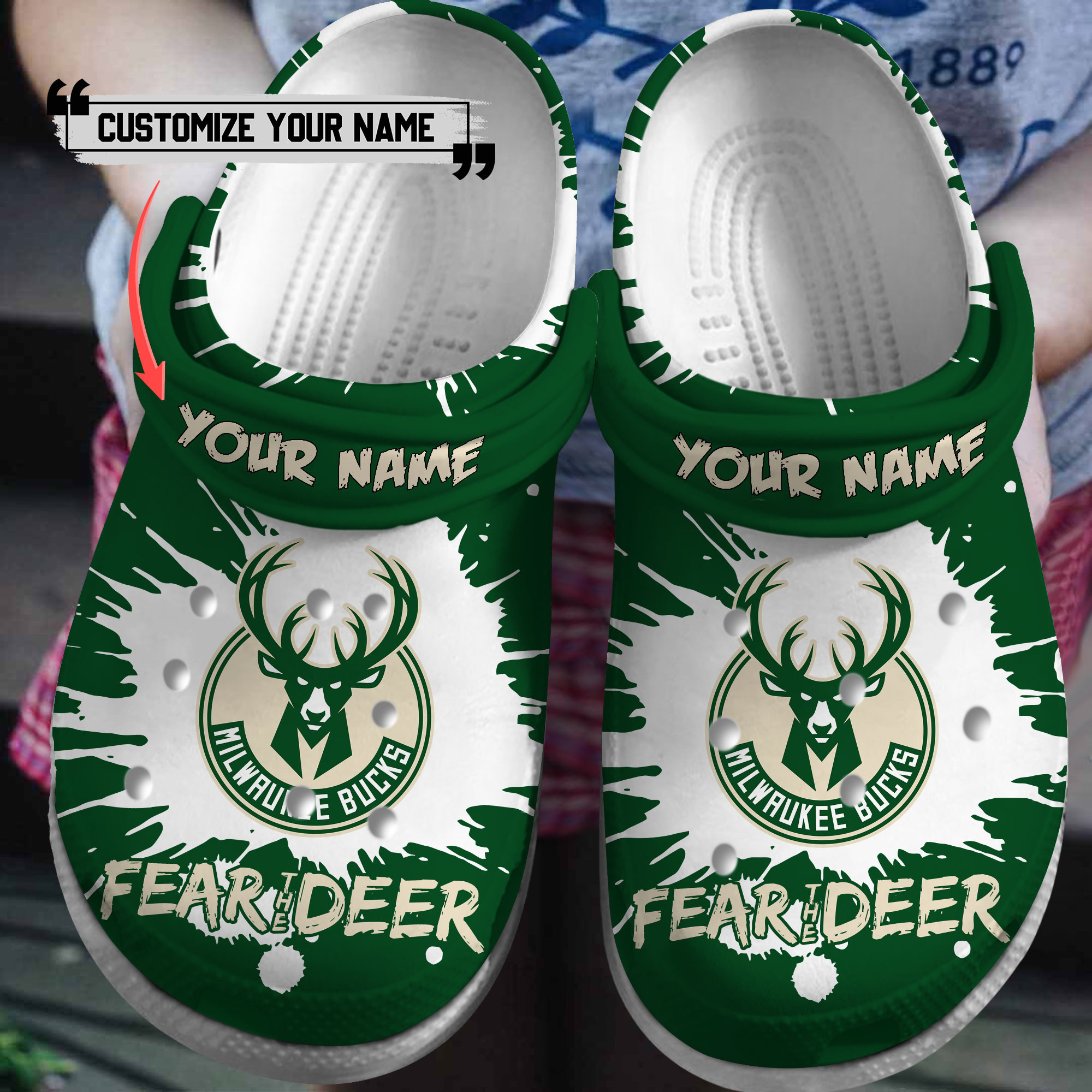 Footwearmerch Milwaukee Bucks NBA Sport Crocs Crocband Clogs Shoes Comfortable For Men Women and Kids