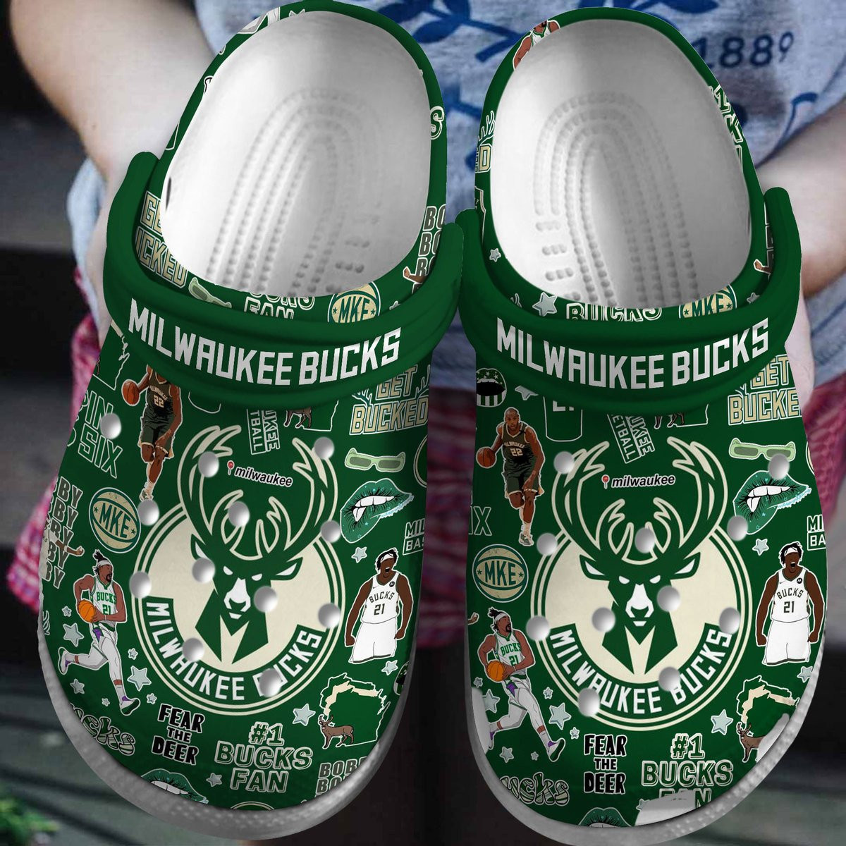 Footwearmerch Milwaukee Bucks NBA Sport Crocs Crocband Clogs Shoes Comfortable For Men Women and Kids