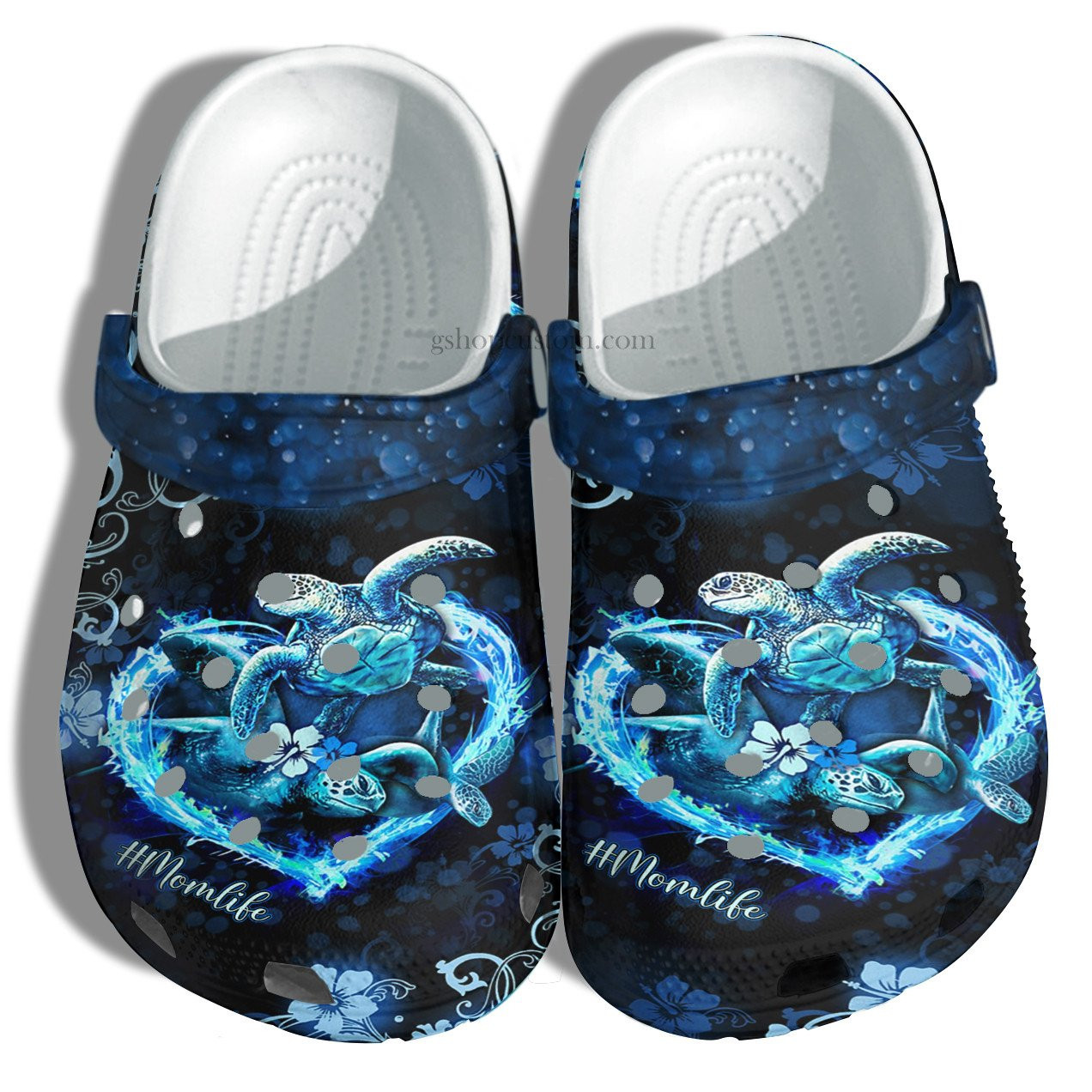 Footwearmerch Mimi Life Turtle Heart Ocean Lover Blue Shoes - Turtle Mom Beach Shoes Croc Clogs