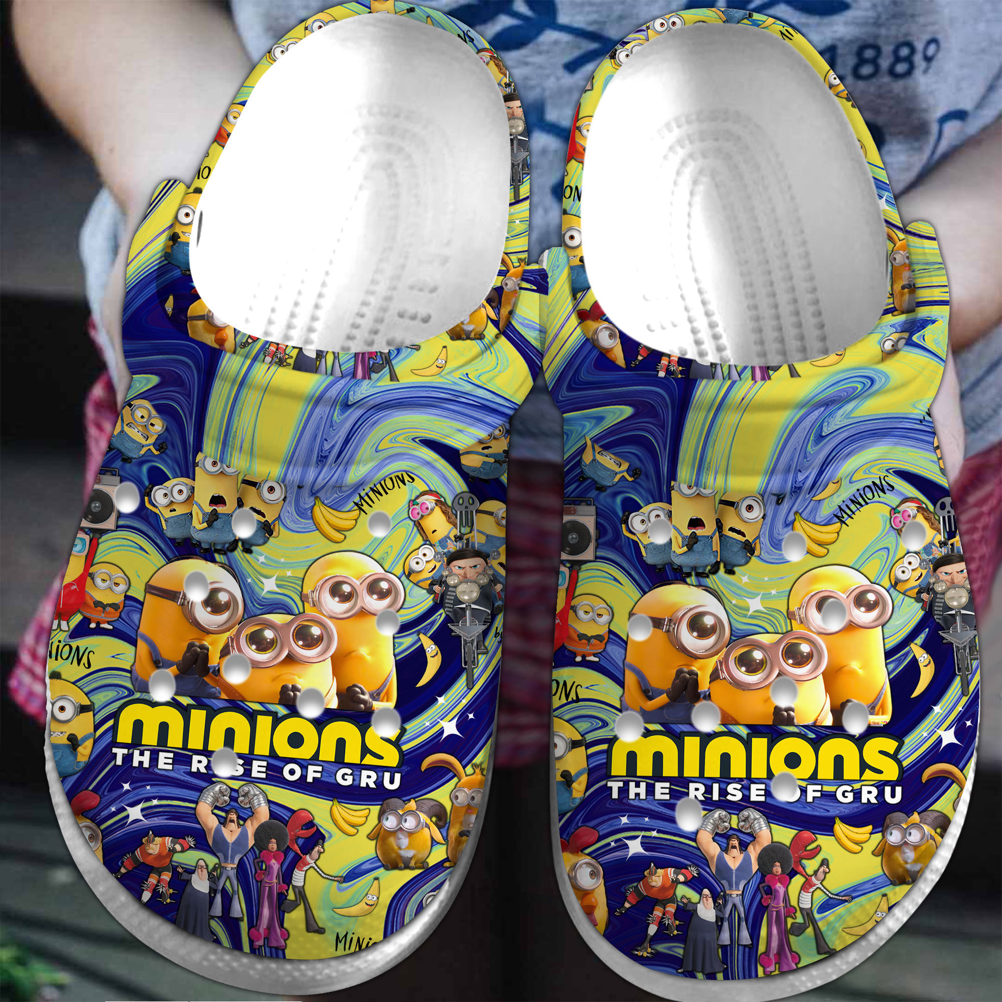 Footwearmerch Minions Cartoon Crocs Crocband Clogs Shoes Comfortable For Men Women and Kids